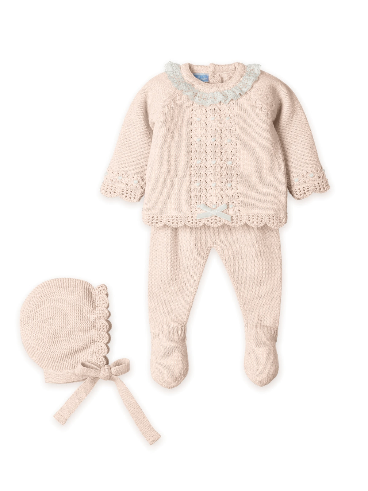 Knit Set 'Vintage Sense' Nude Pink- 3pc
