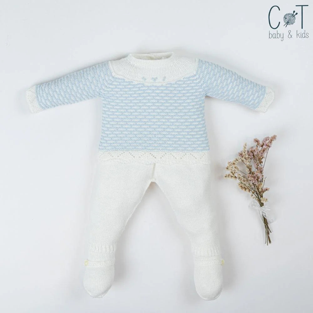 Knit Set 'Bicolor Blue'- 3pc