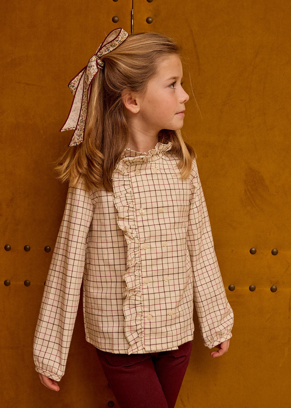 Shirt 'Cuadros Granate' Girl