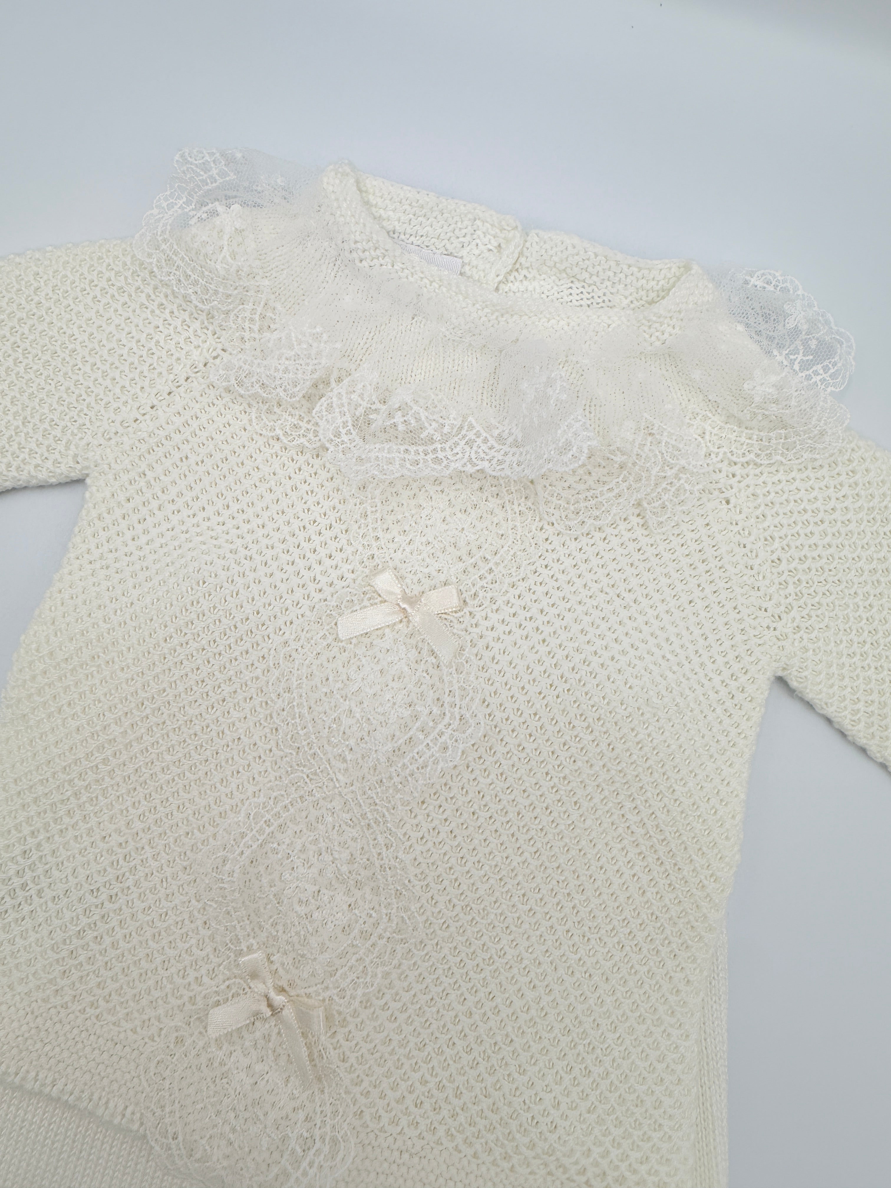 Knit Set 'Puntilla Picos' Beige