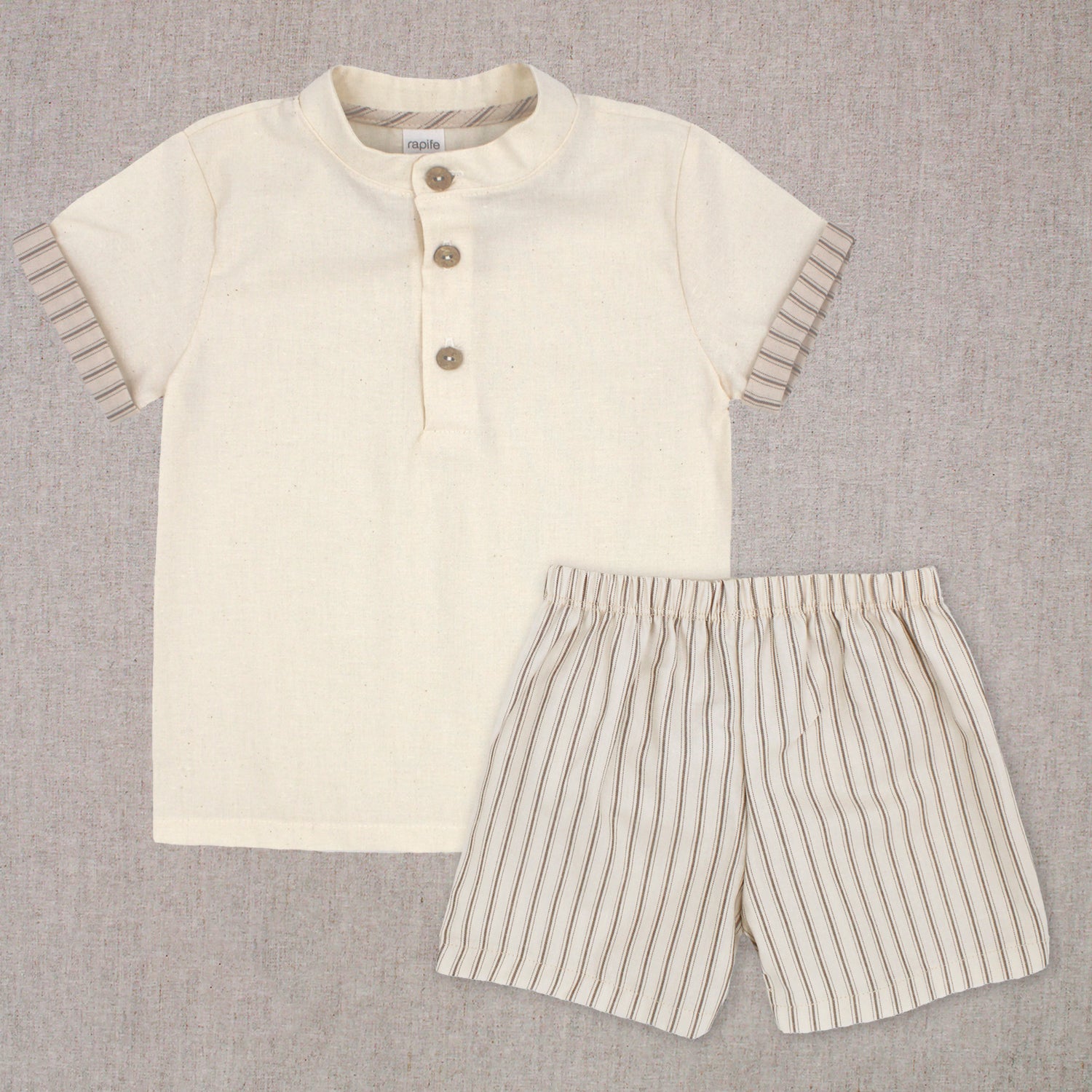 Short Set 'Rayas Camel'