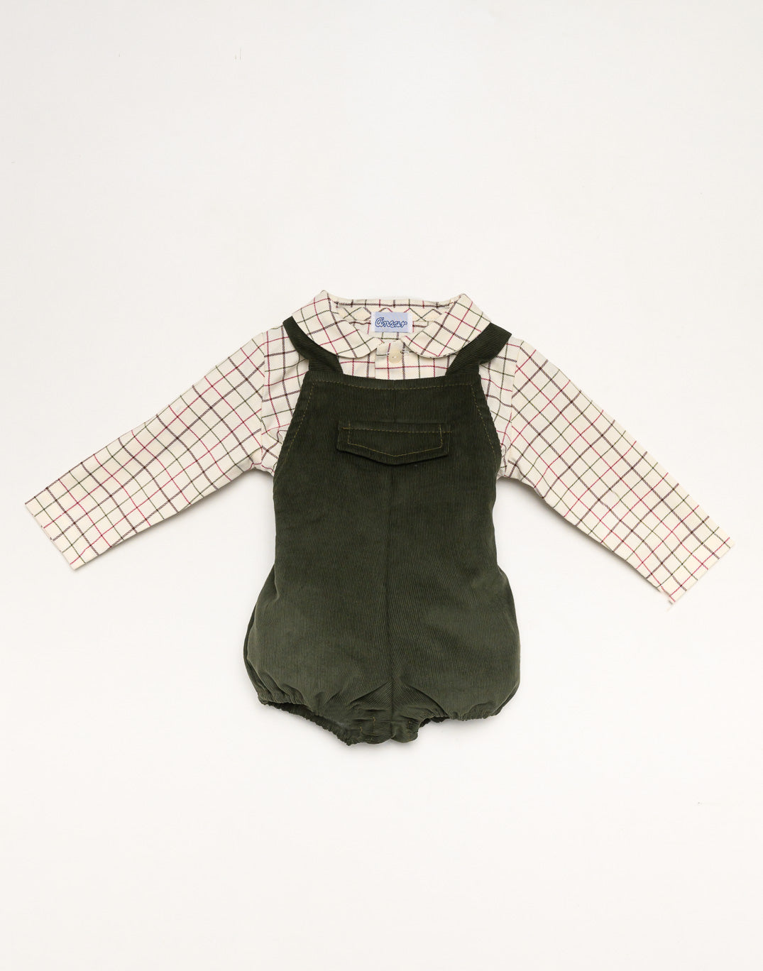 Dungaree Set 'Cuadros Granate'