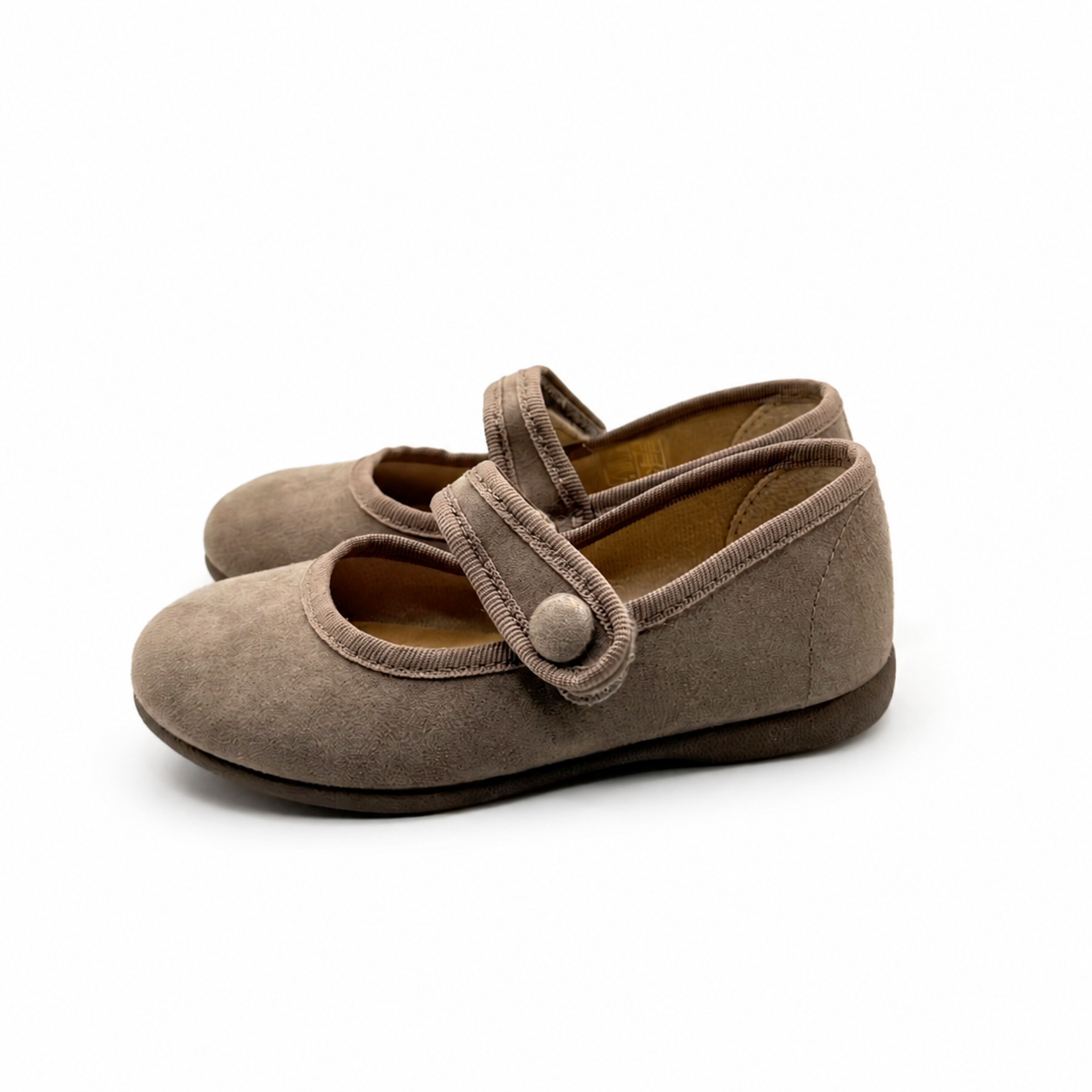 Mary Jane 'Serratex Button' Taupe