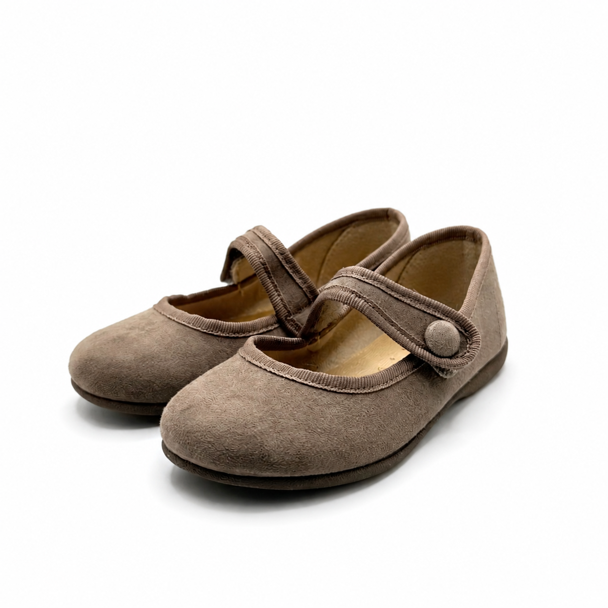 Mary Jane 'Serratex Button' Taupe