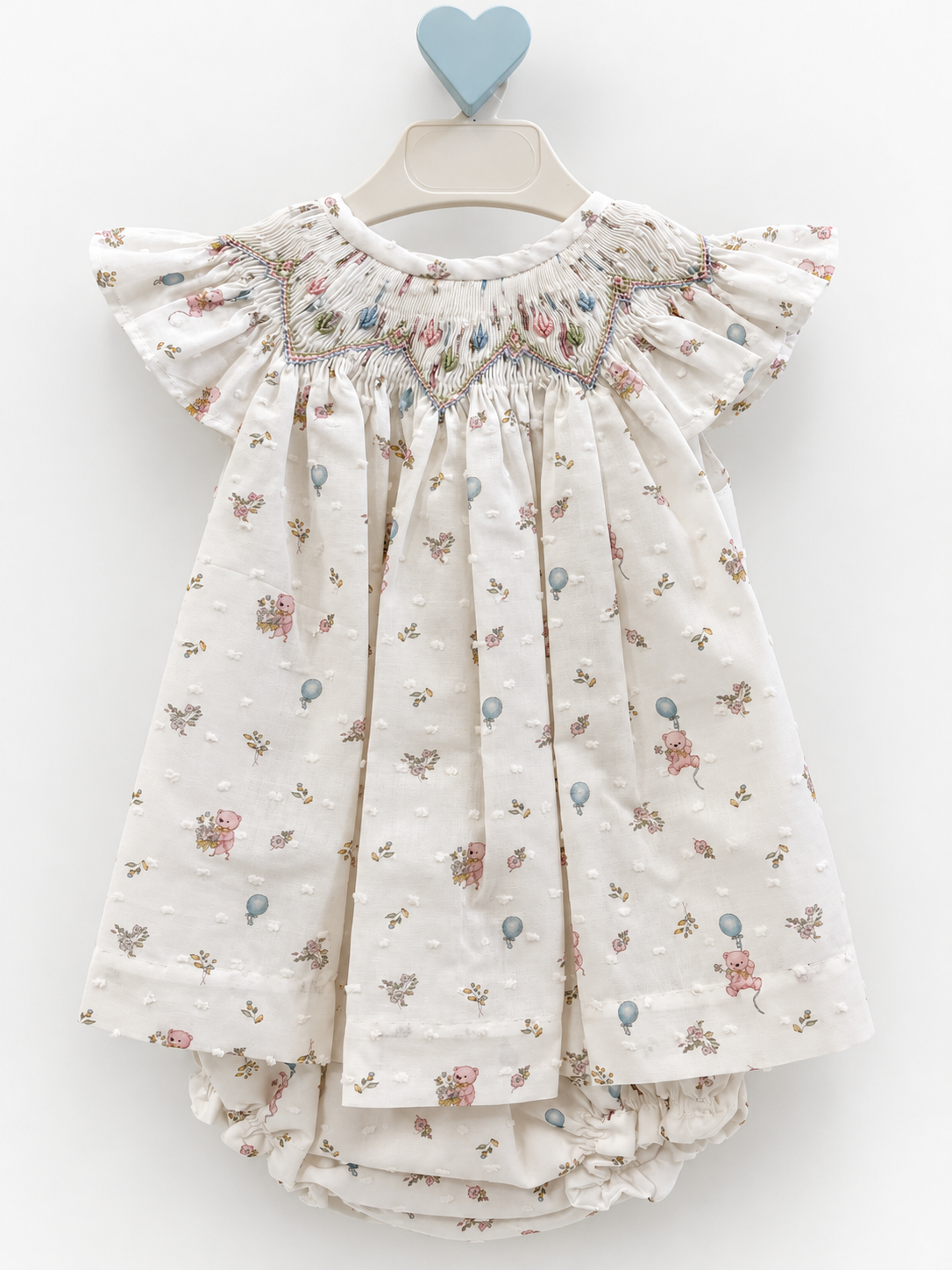 Smock Bloomer Set 'Osito Plumeti'