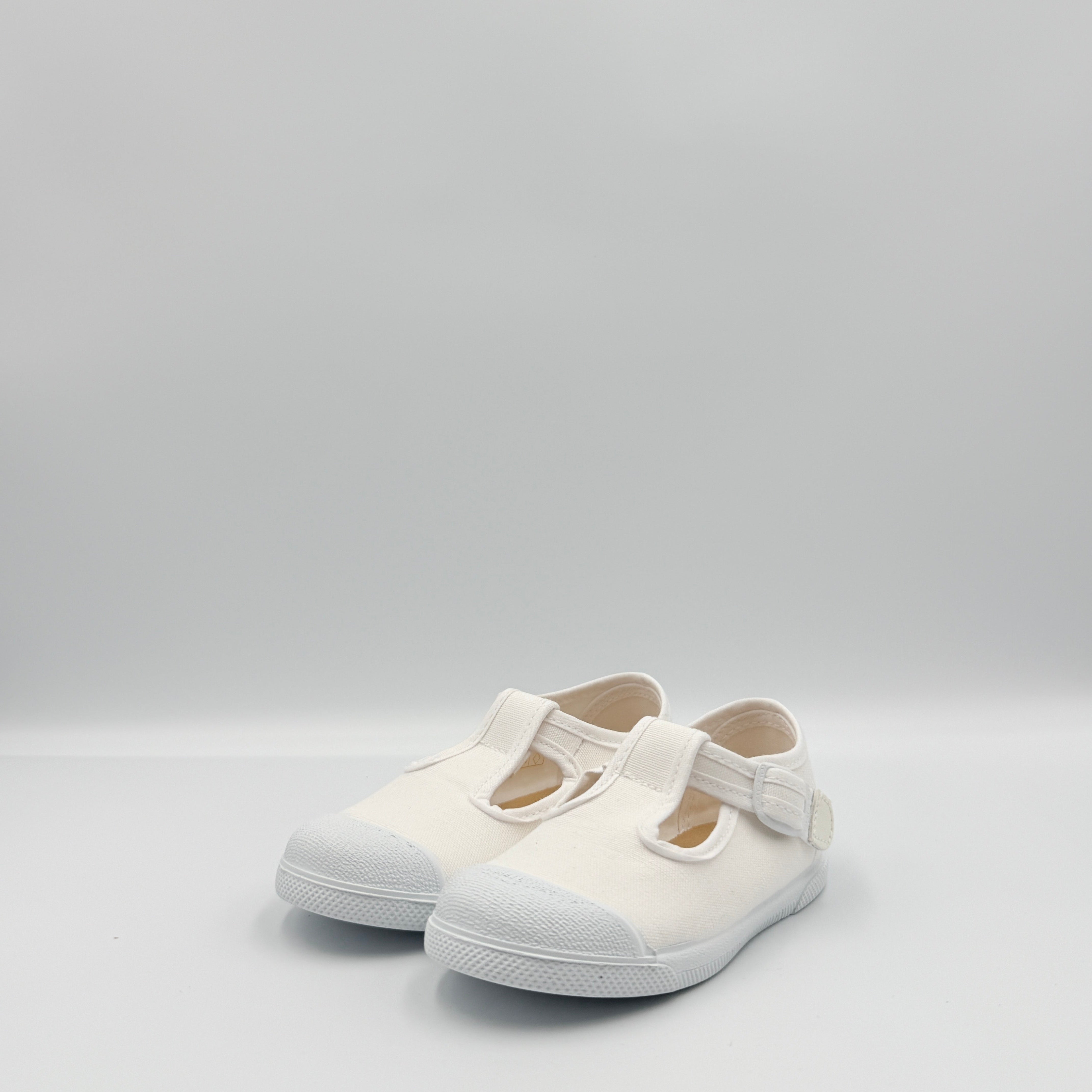 T- Strap 'Cap Toe' White