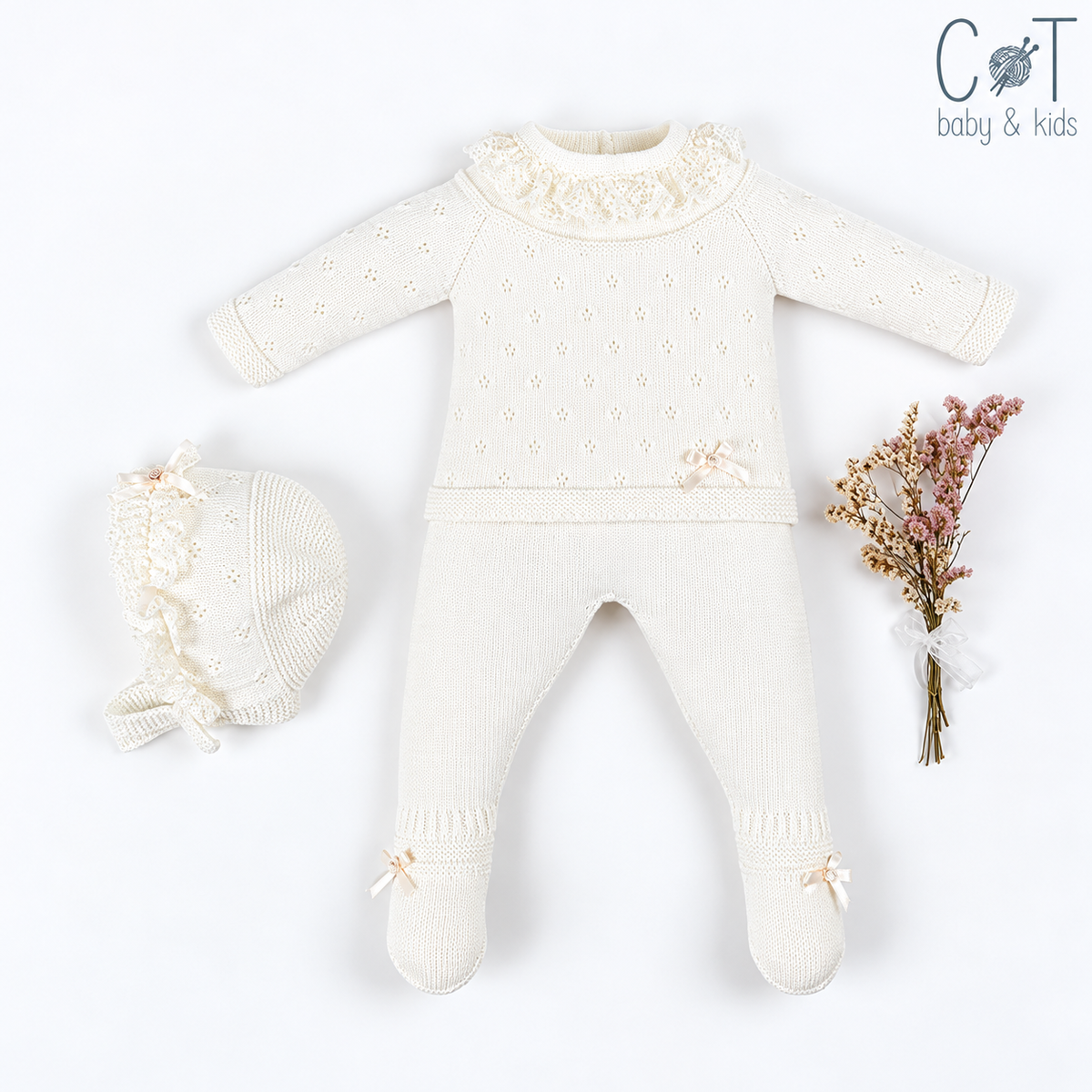 Knit Set 'White' -3pc