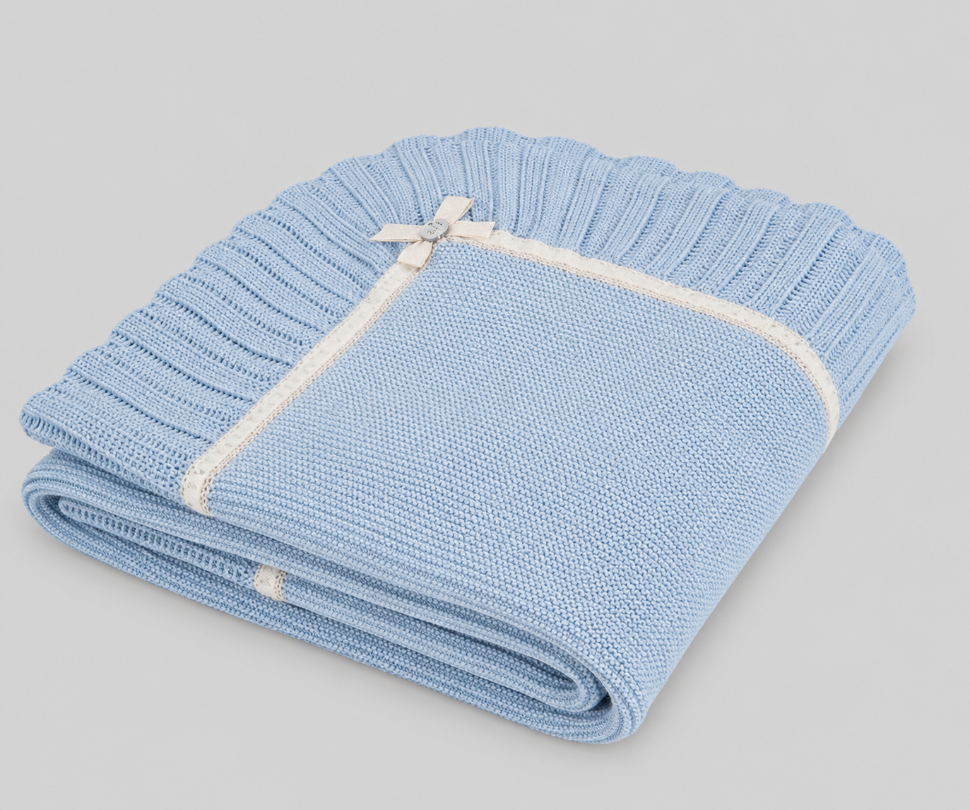 Blanket 'Lua' Oatmeal Blue