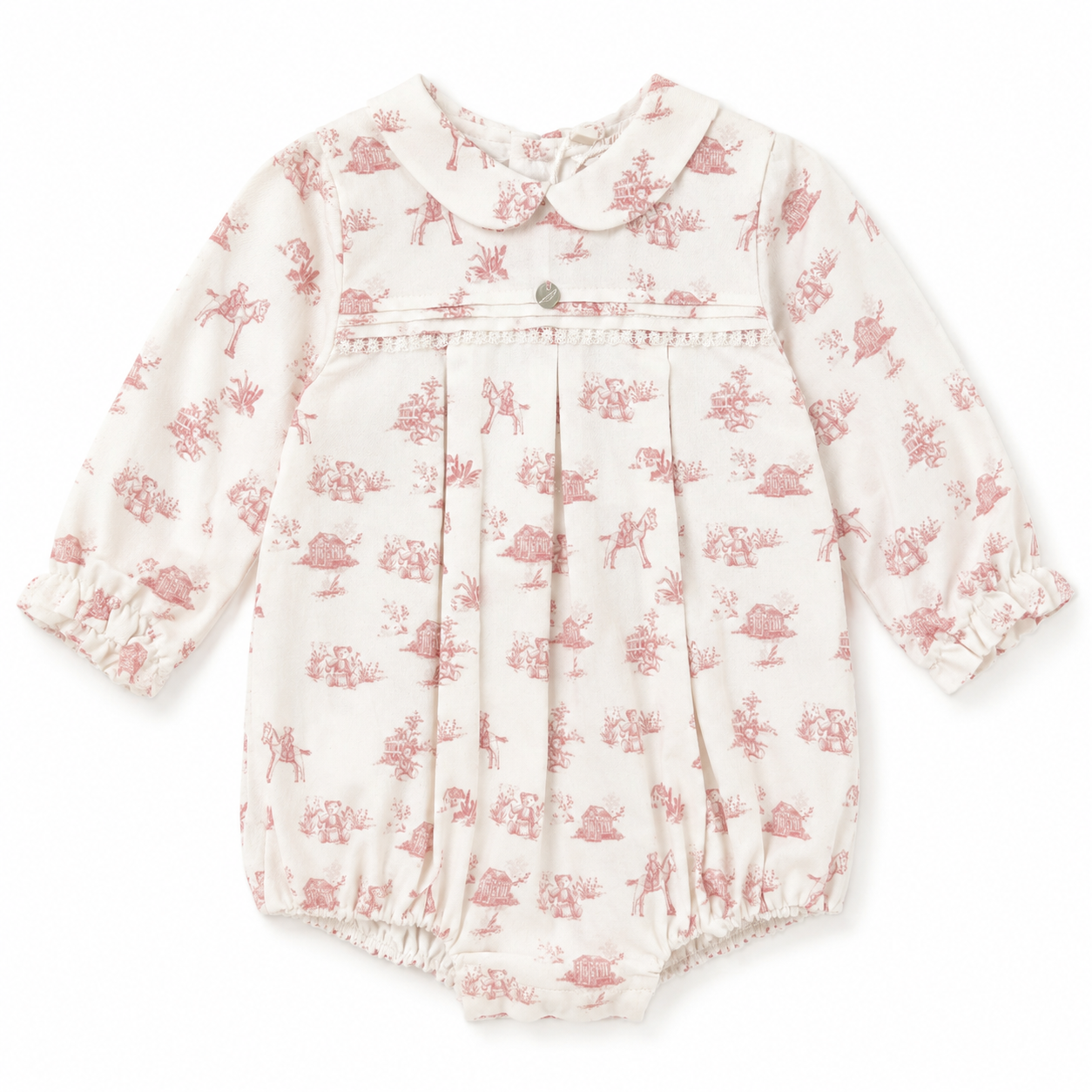 Romper 'Toile de Jouy' Burgundy