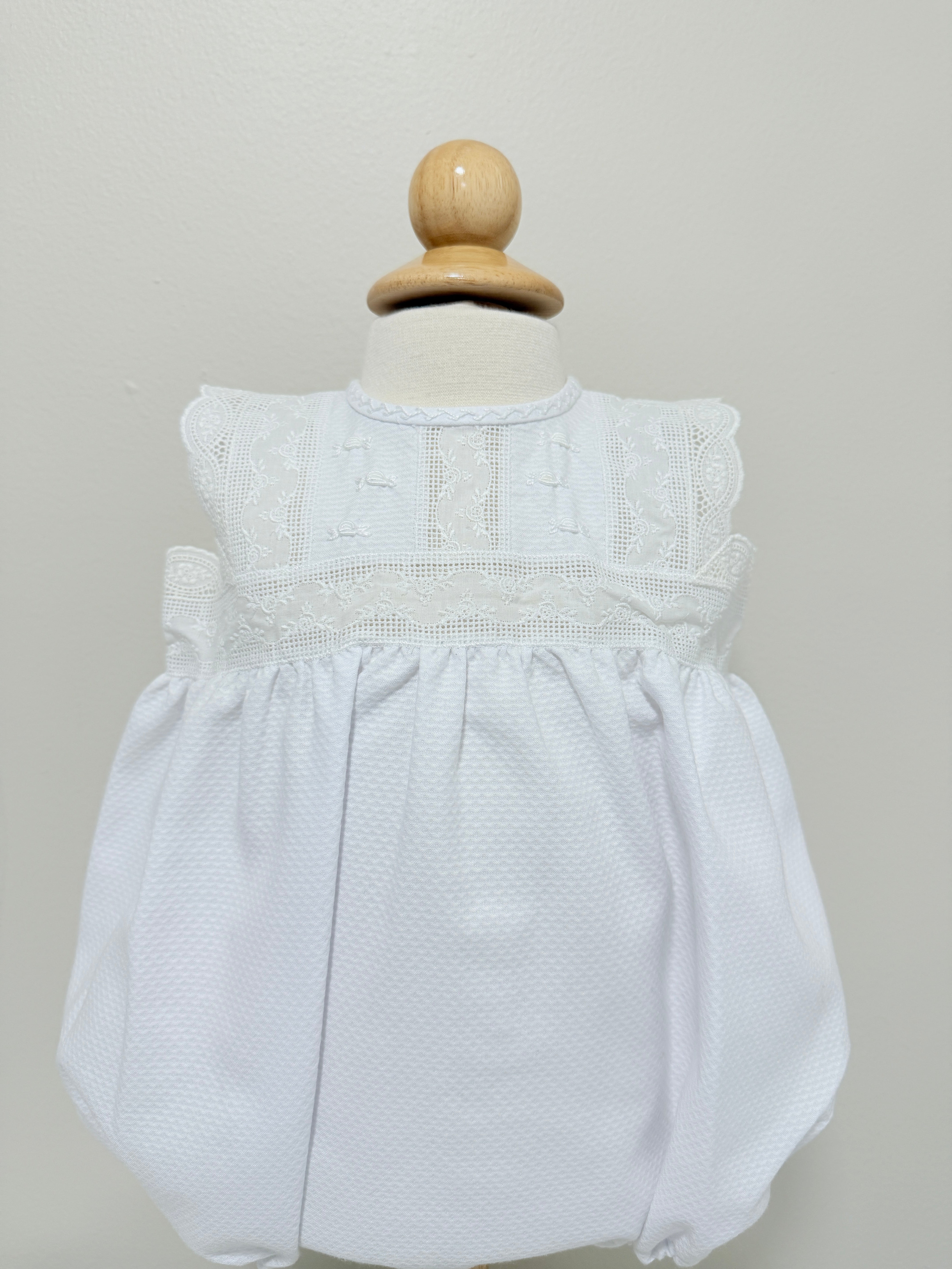 Baby Romper 'Pique' White