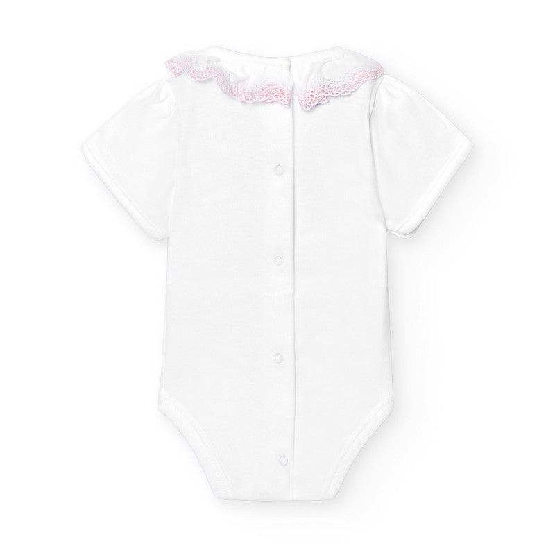 Onesie 'Embroidered Collar' Pink