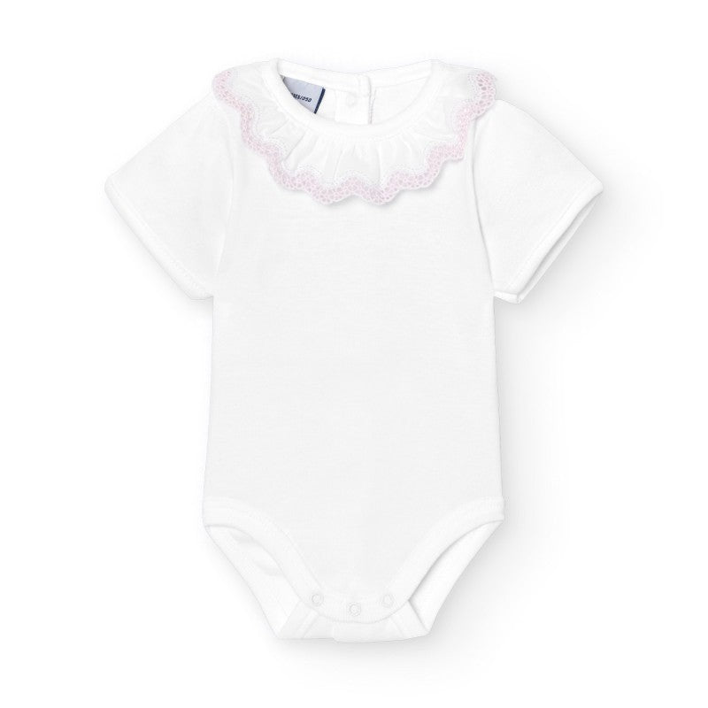 Onesie 'Embroidered Collar' Pink
