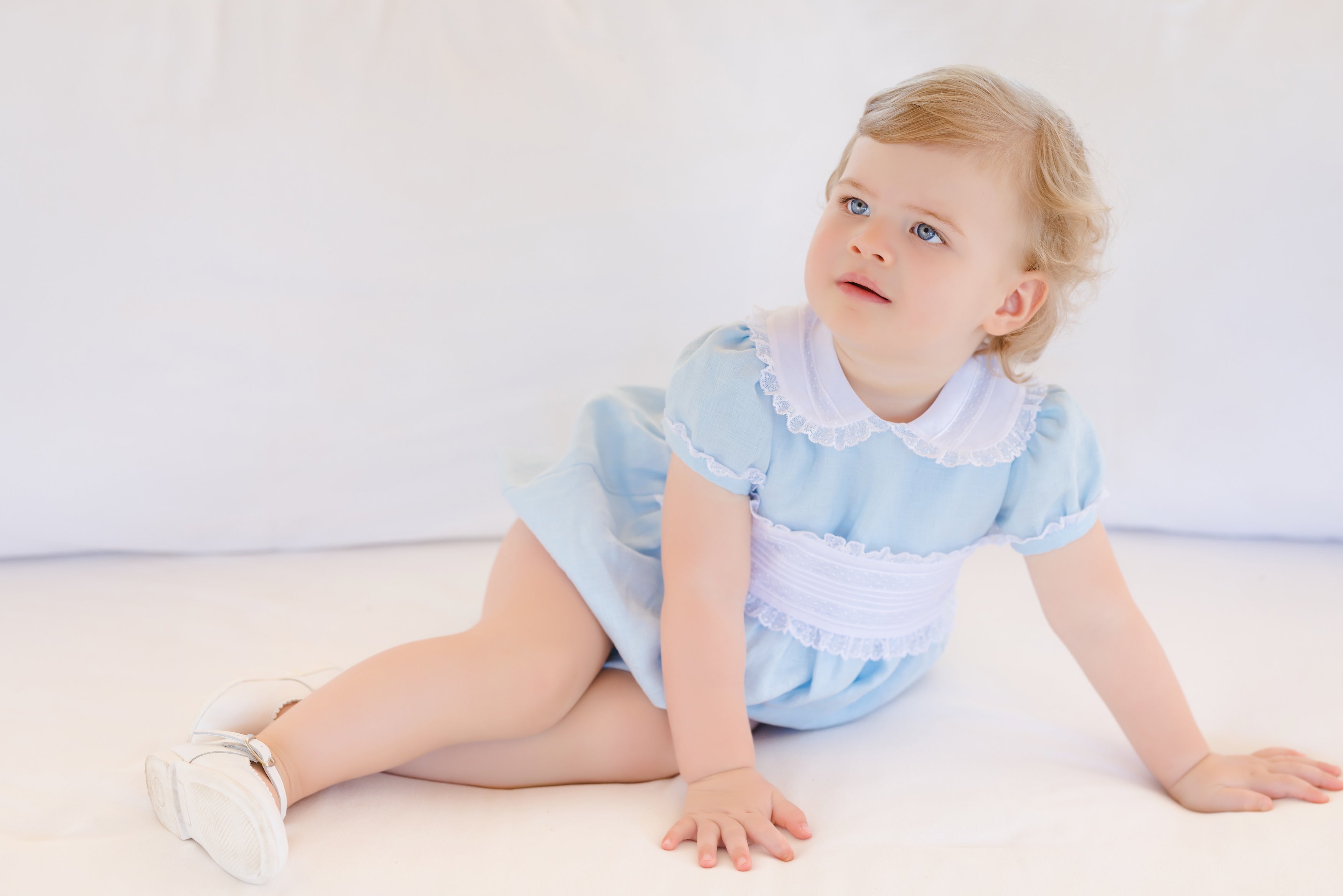 Linen Blue Classic Romper