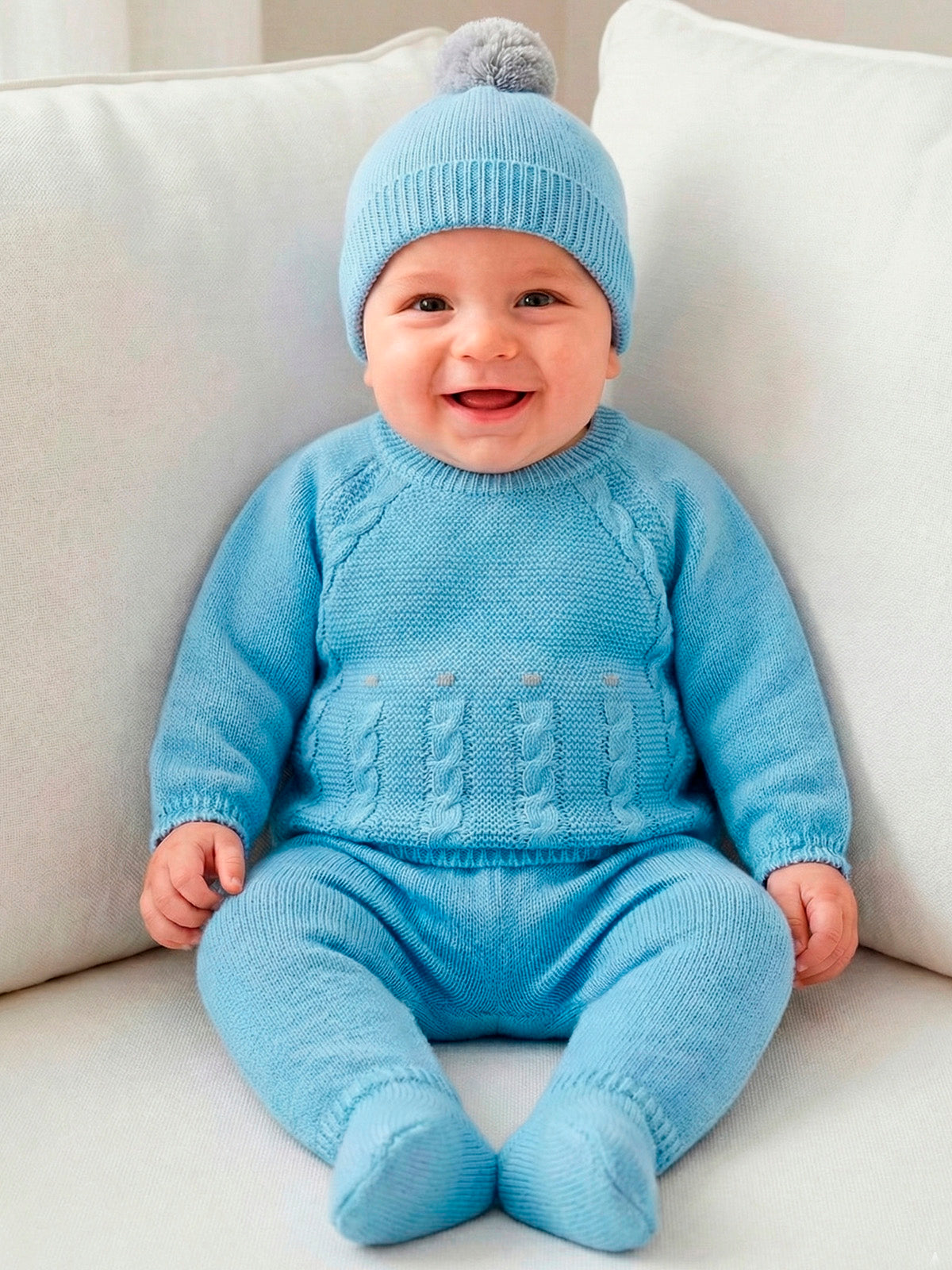 Knit Set 'Polar' Blue- 3pc