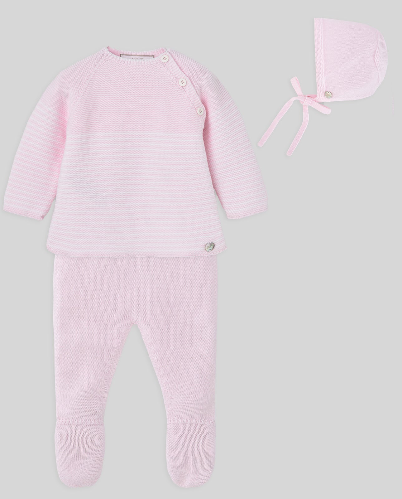 Knit Set 'Lines' Pink