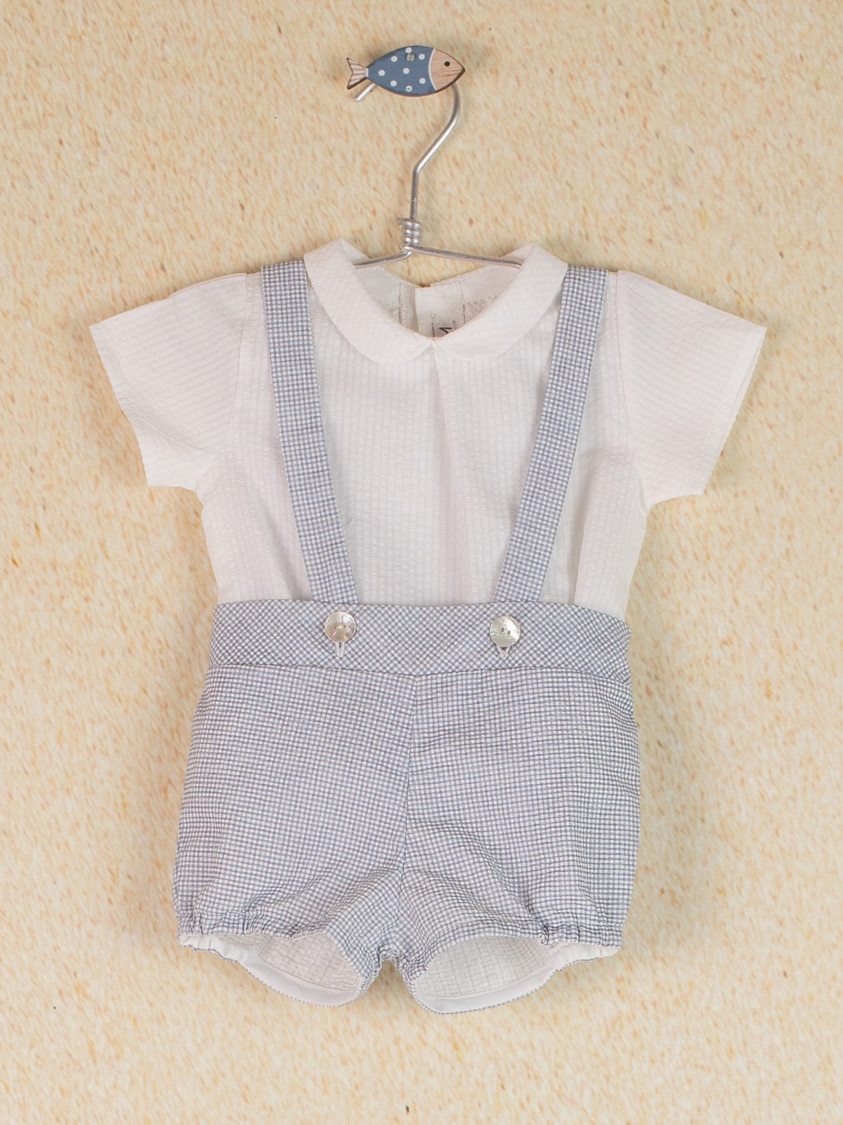 Dungaree Set Flores Azul