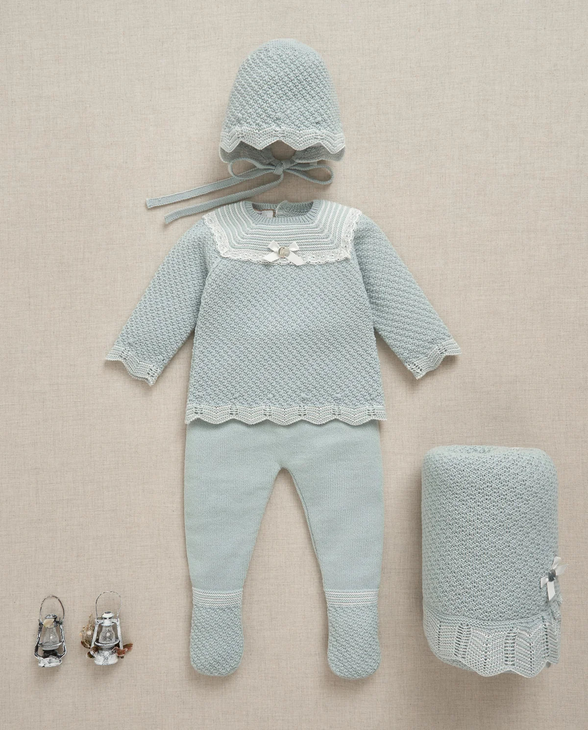 Knit Set 'Leira' Girl Green