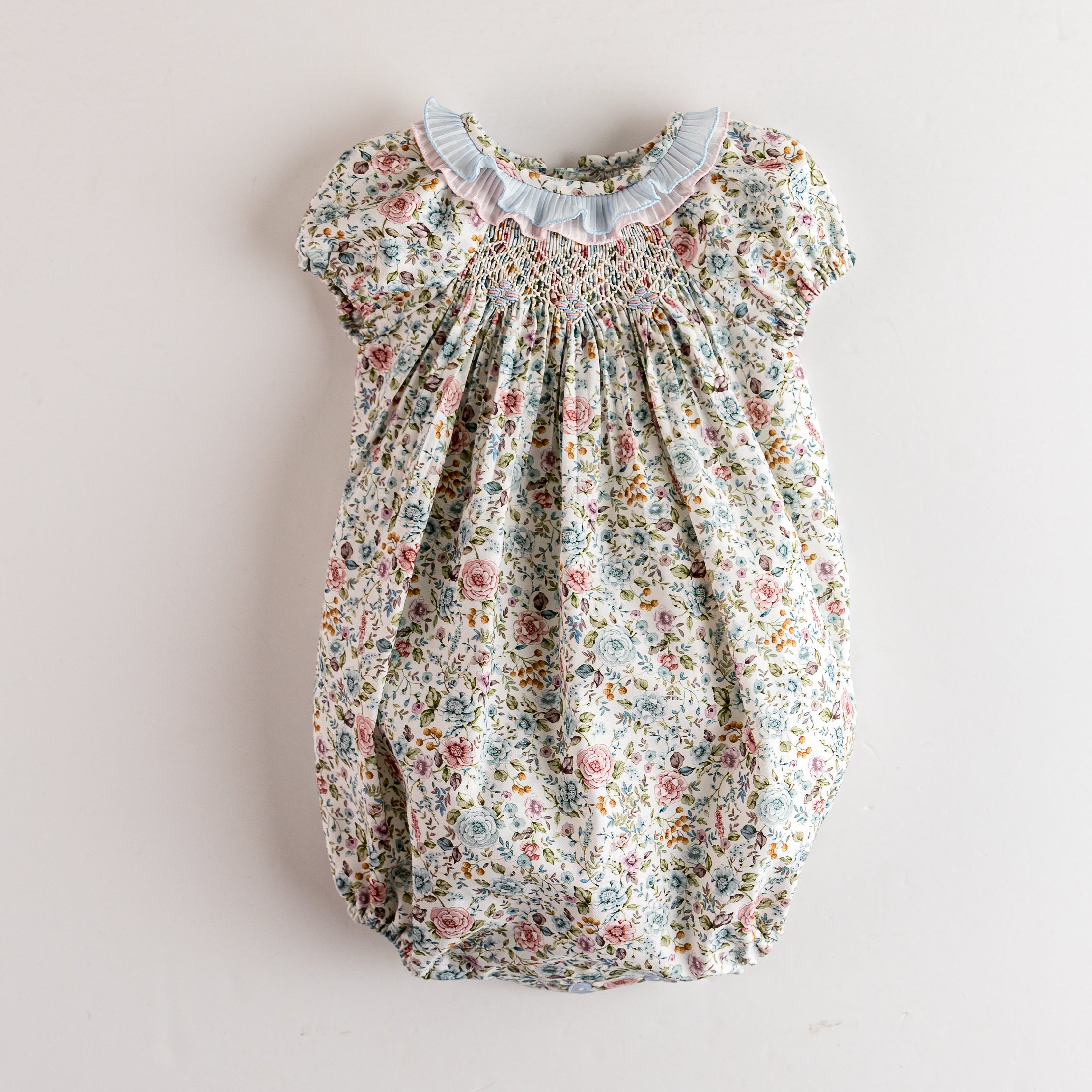 Smock Romper Blau