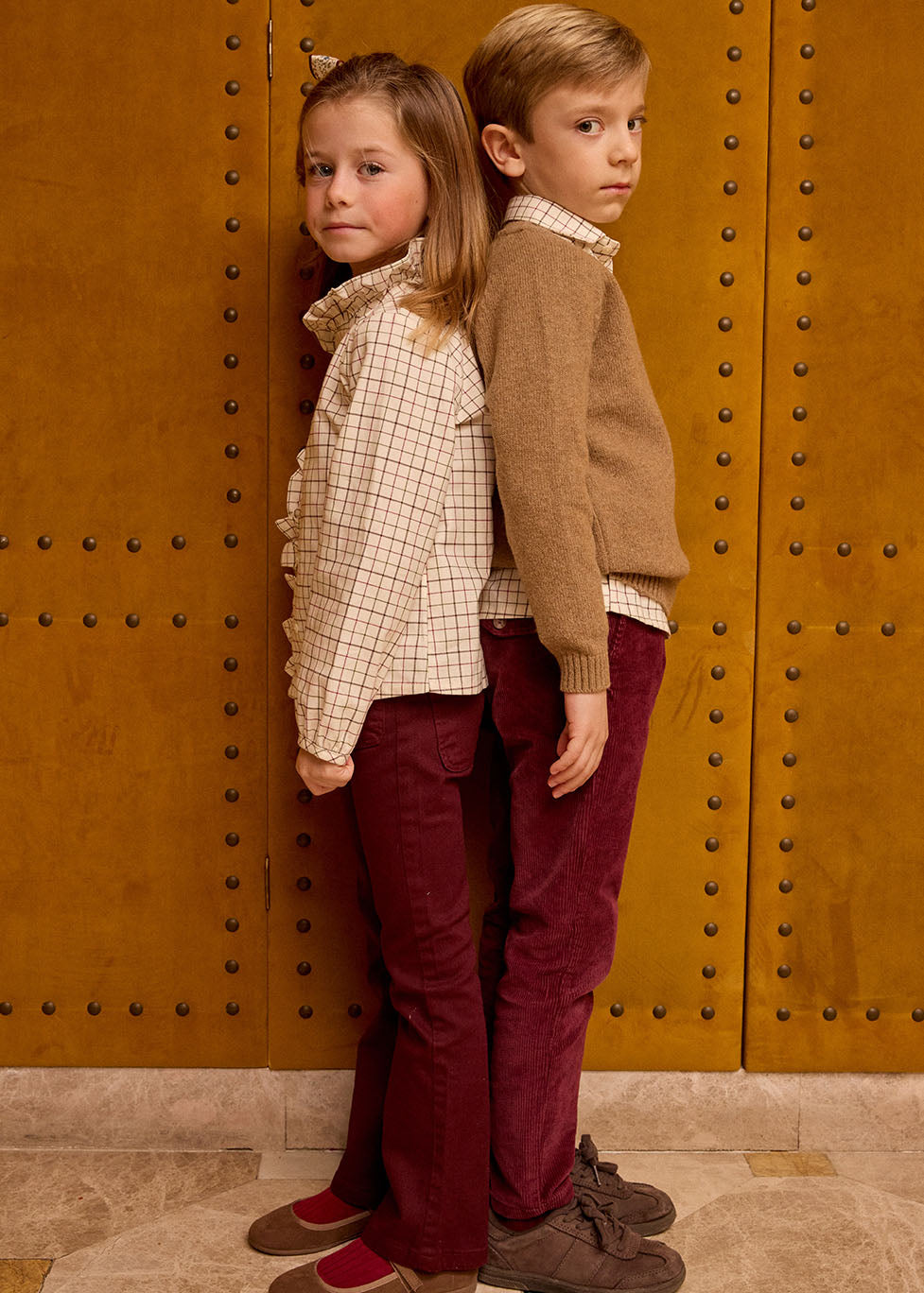 Shirt 'Cuadros Granate' Girl