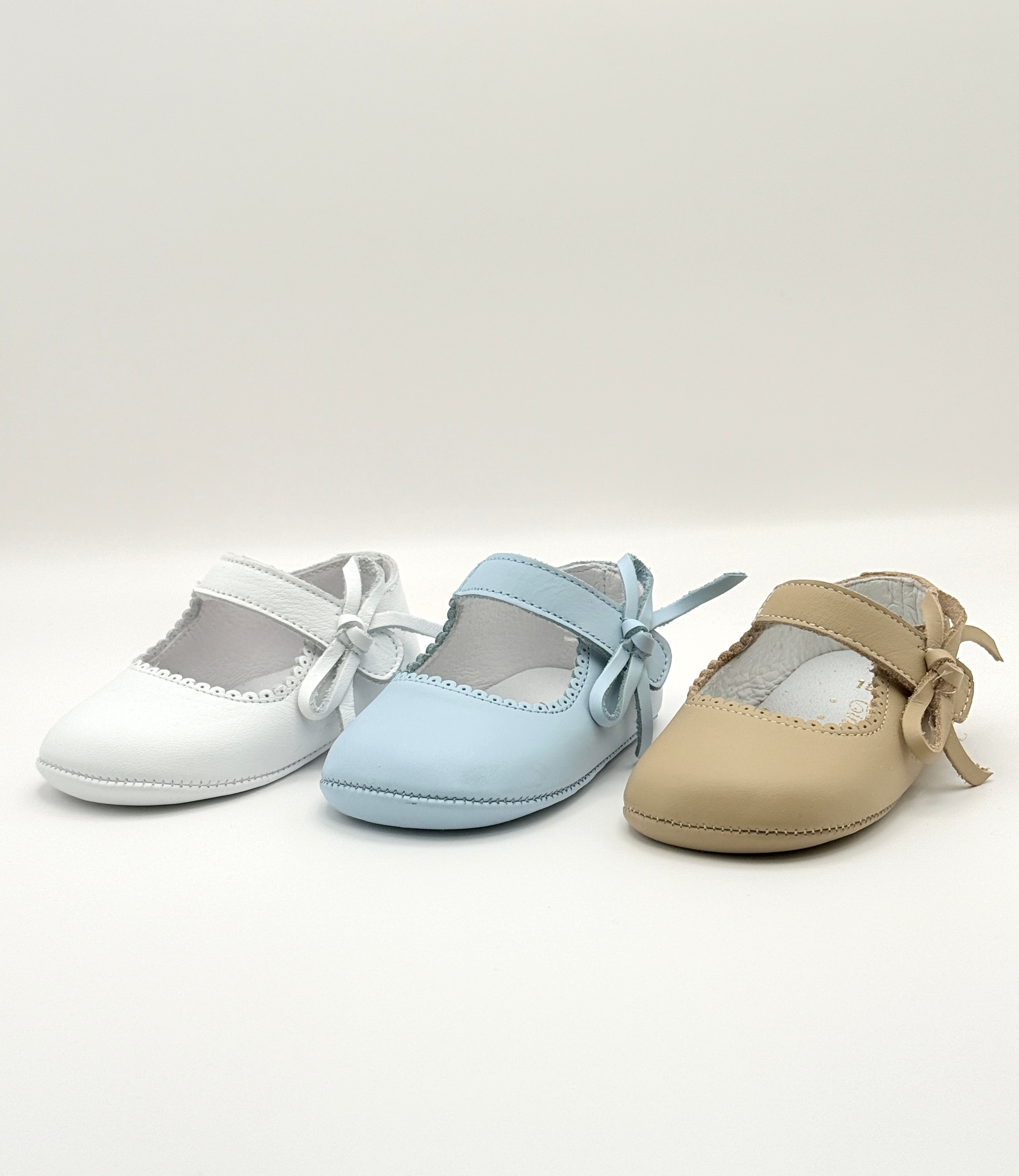 Crib Shoe Mary Jane Bow Baby Blue
