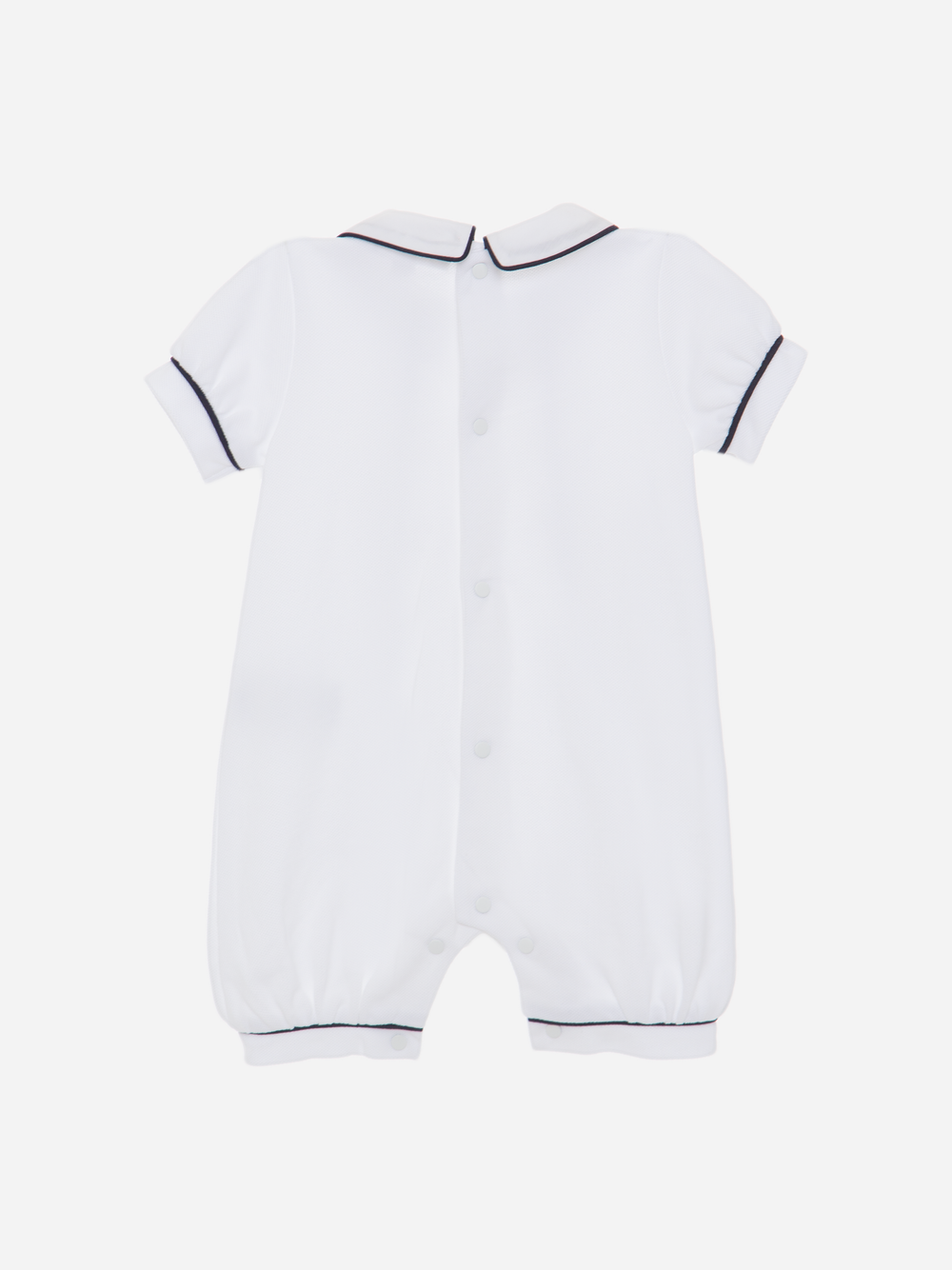 White Romper with Marine Trims