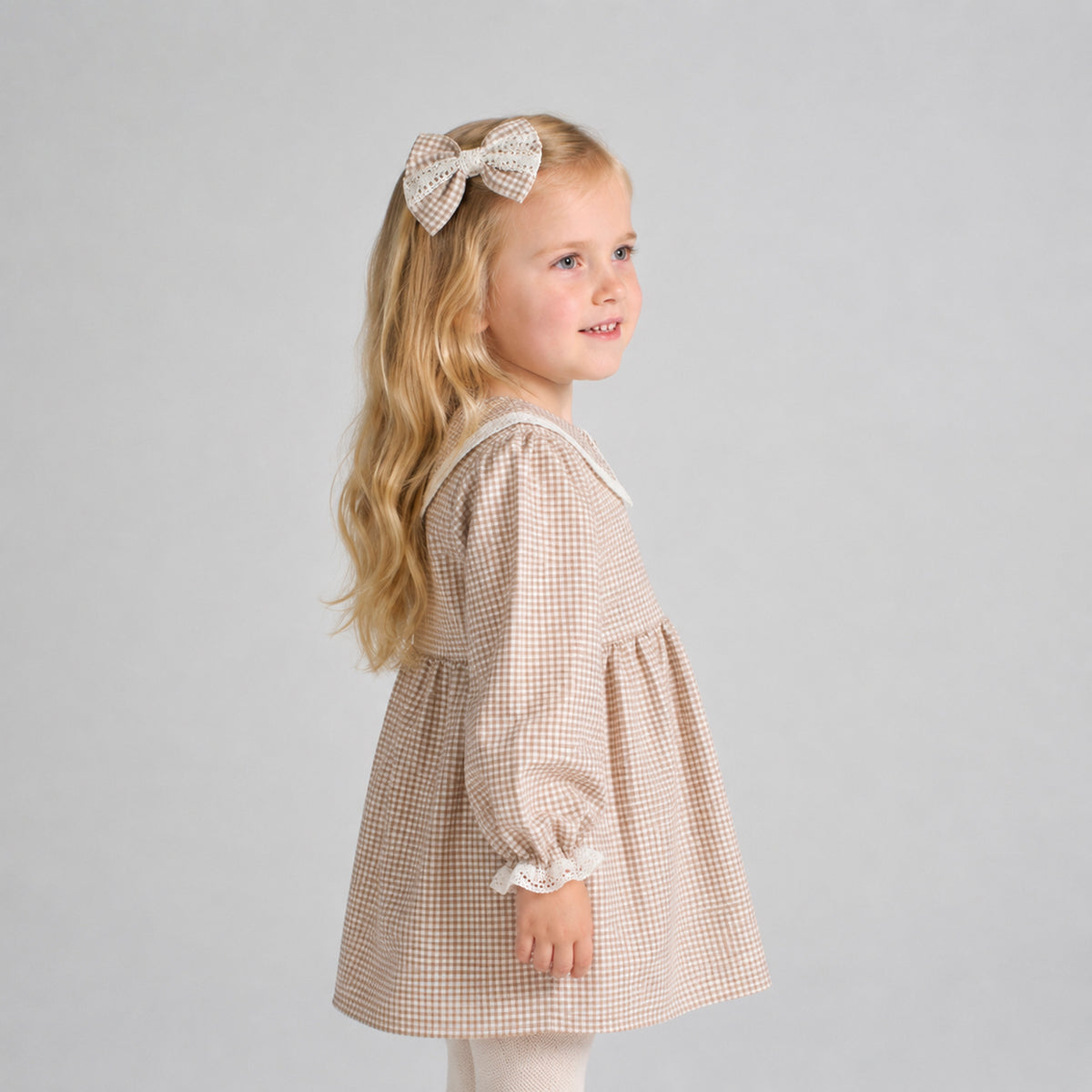 Dress 'Tiny Taupe' Gingham