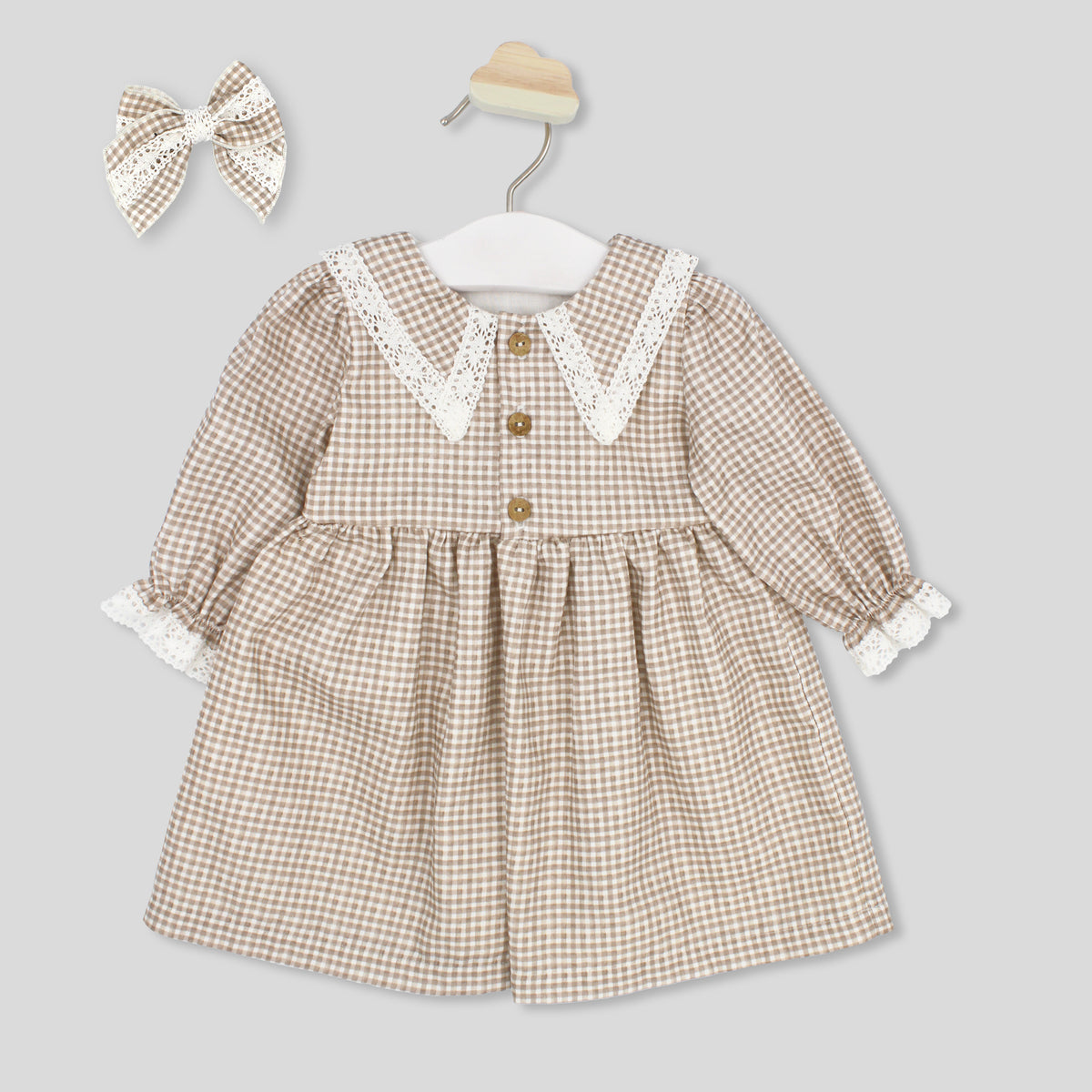 Dress 'Tiny Taupe' Gingham