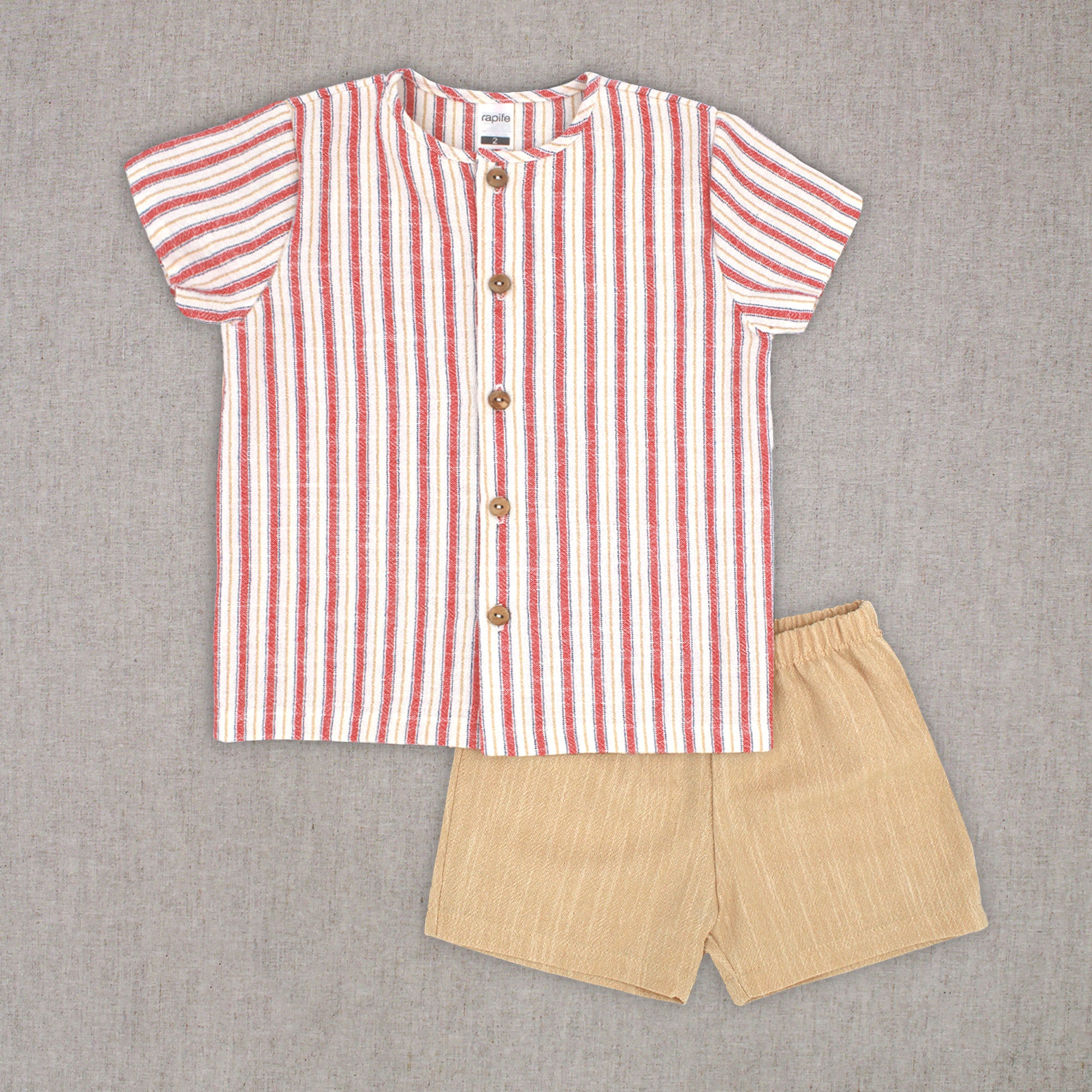 Bermuda Set 'Rayas Camel'