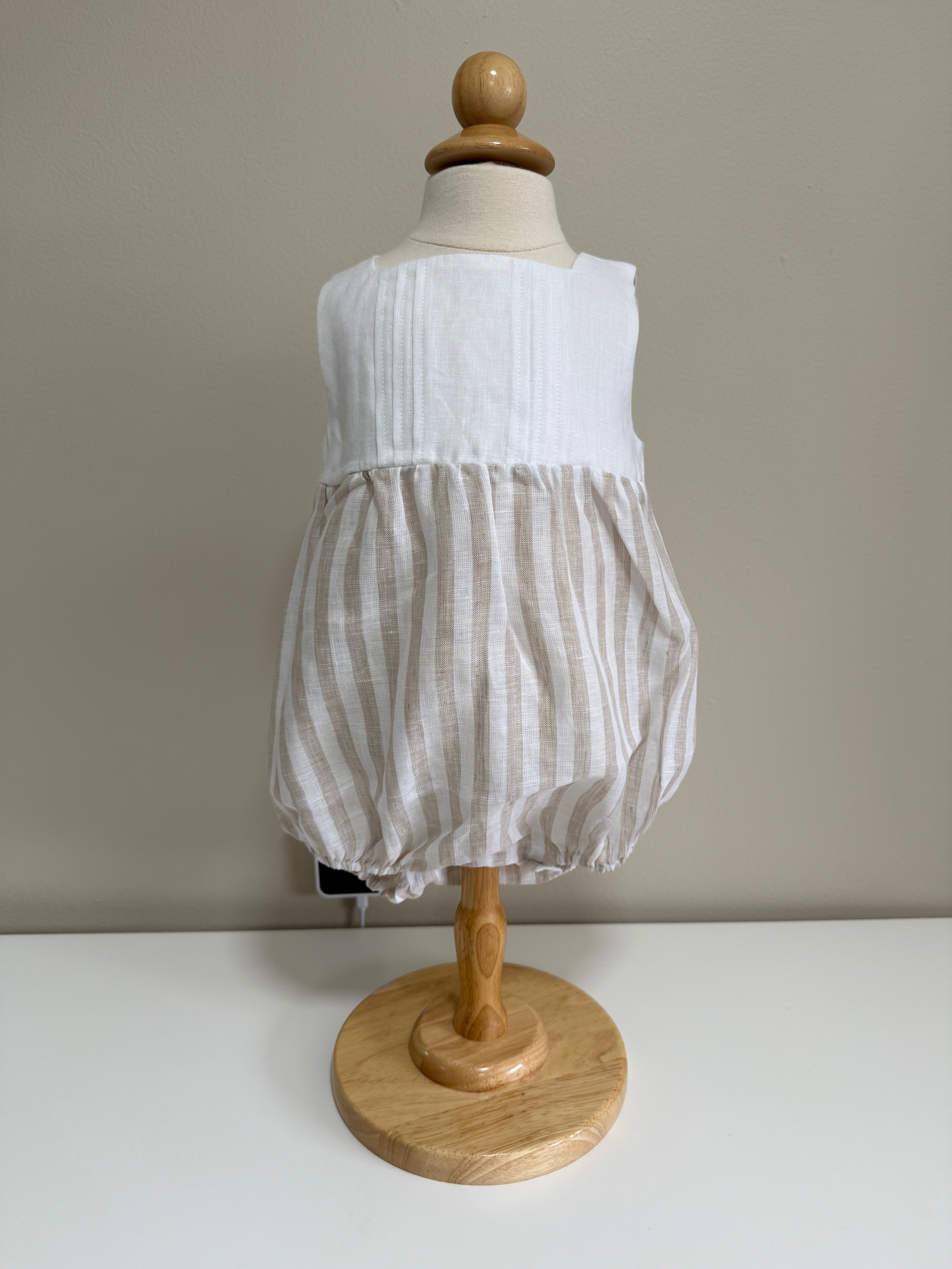 Romper Beige Stripes