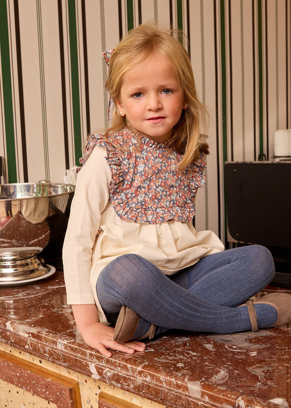 Dress 'Navy Floral' Bib