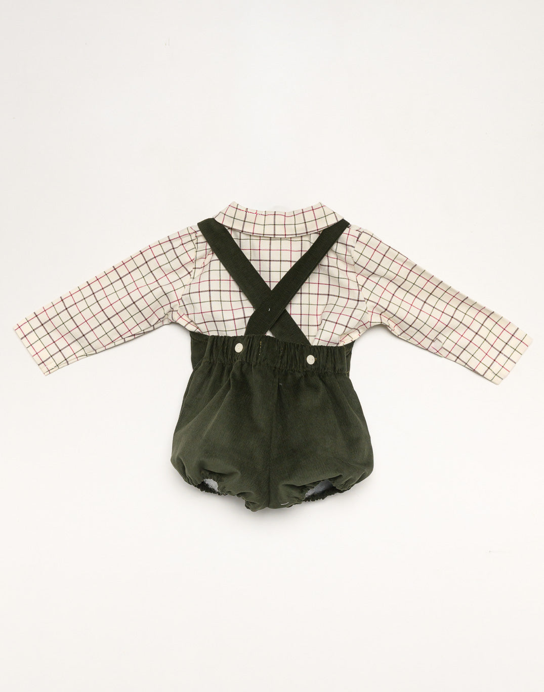 Dungaree Set 'Cuadros Granate'