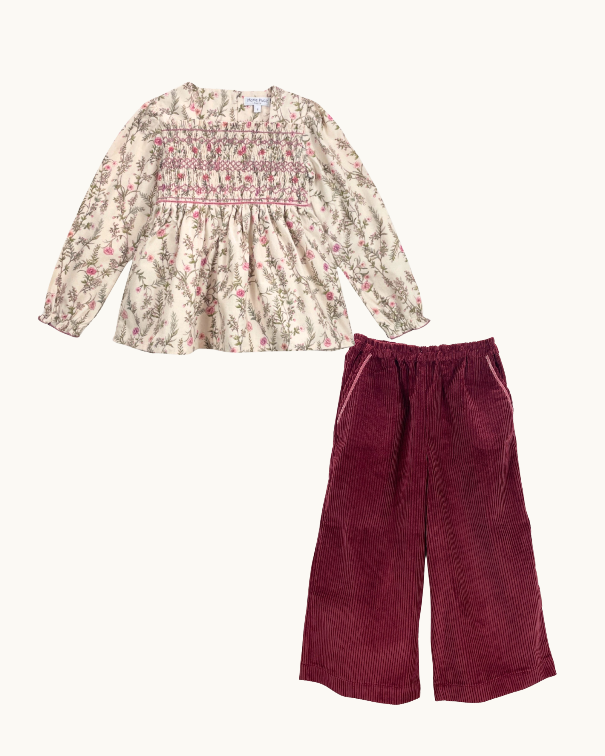 Smocked Pant Set 'Wildflowers'