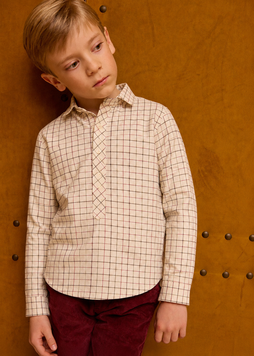 Shirt 'Cuadros Granate'