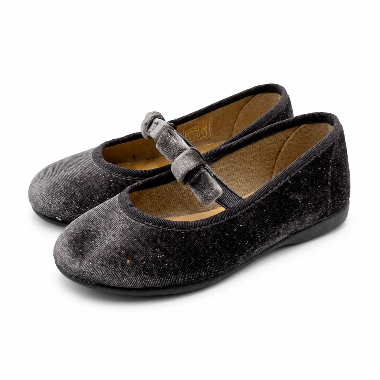 Mary Jane 'Velvet Bow' Grey