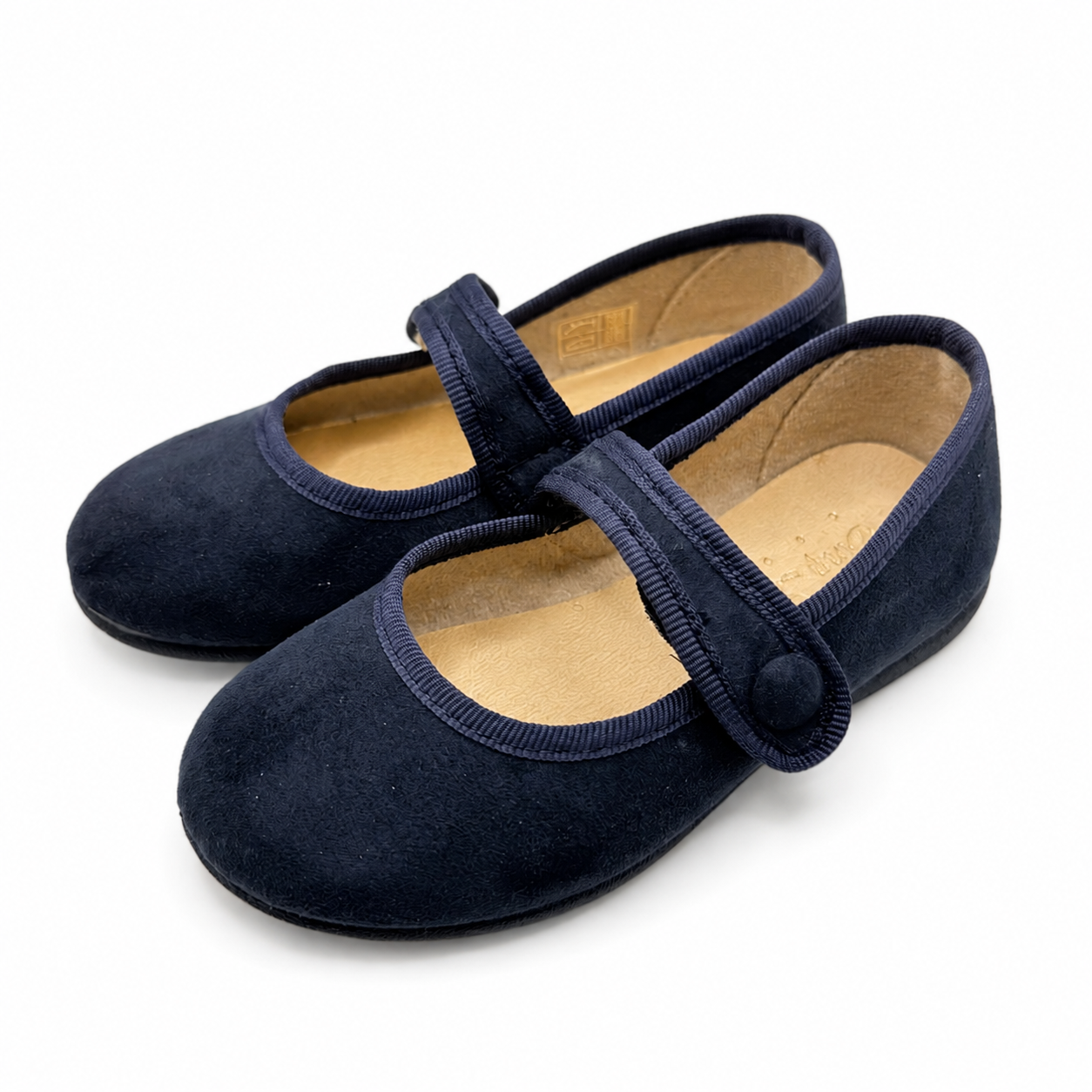 Mary Jane 'Serratex Button' Navy