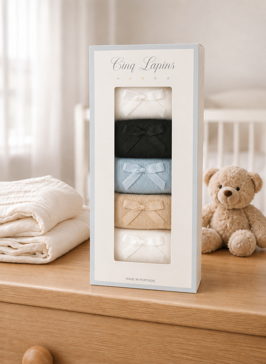 Newborn Socks Satin Bow Gift Set