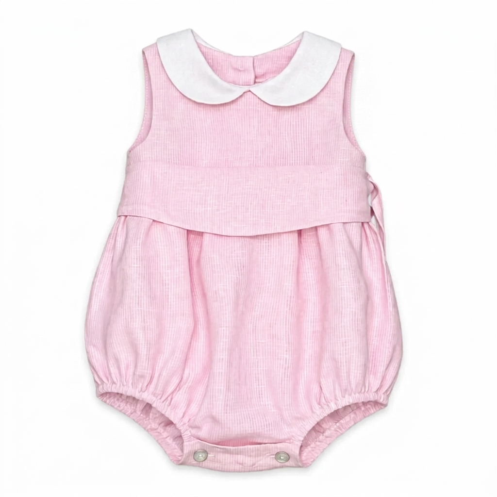 Romper 'Linen Stripes' Pink