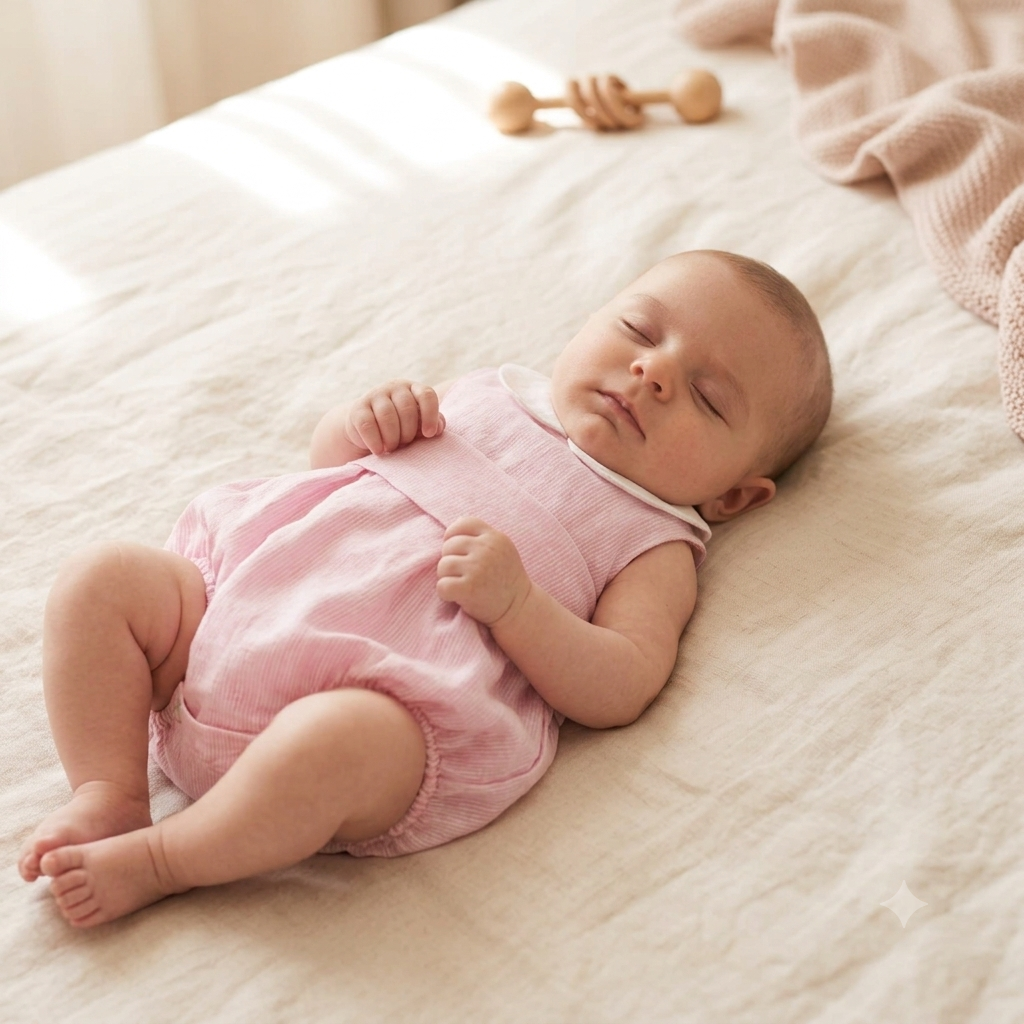 Romper 'Linen Stripes' Pink