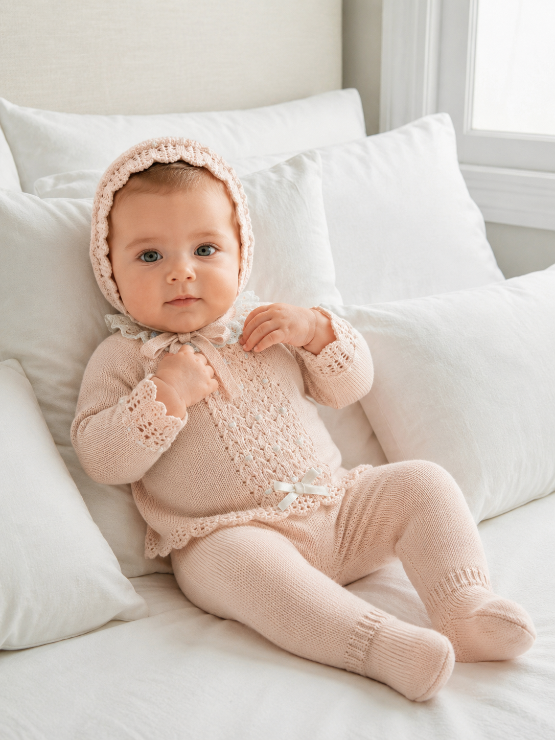Knit Set 'Vintage Sense' Nude Pink- 3pc