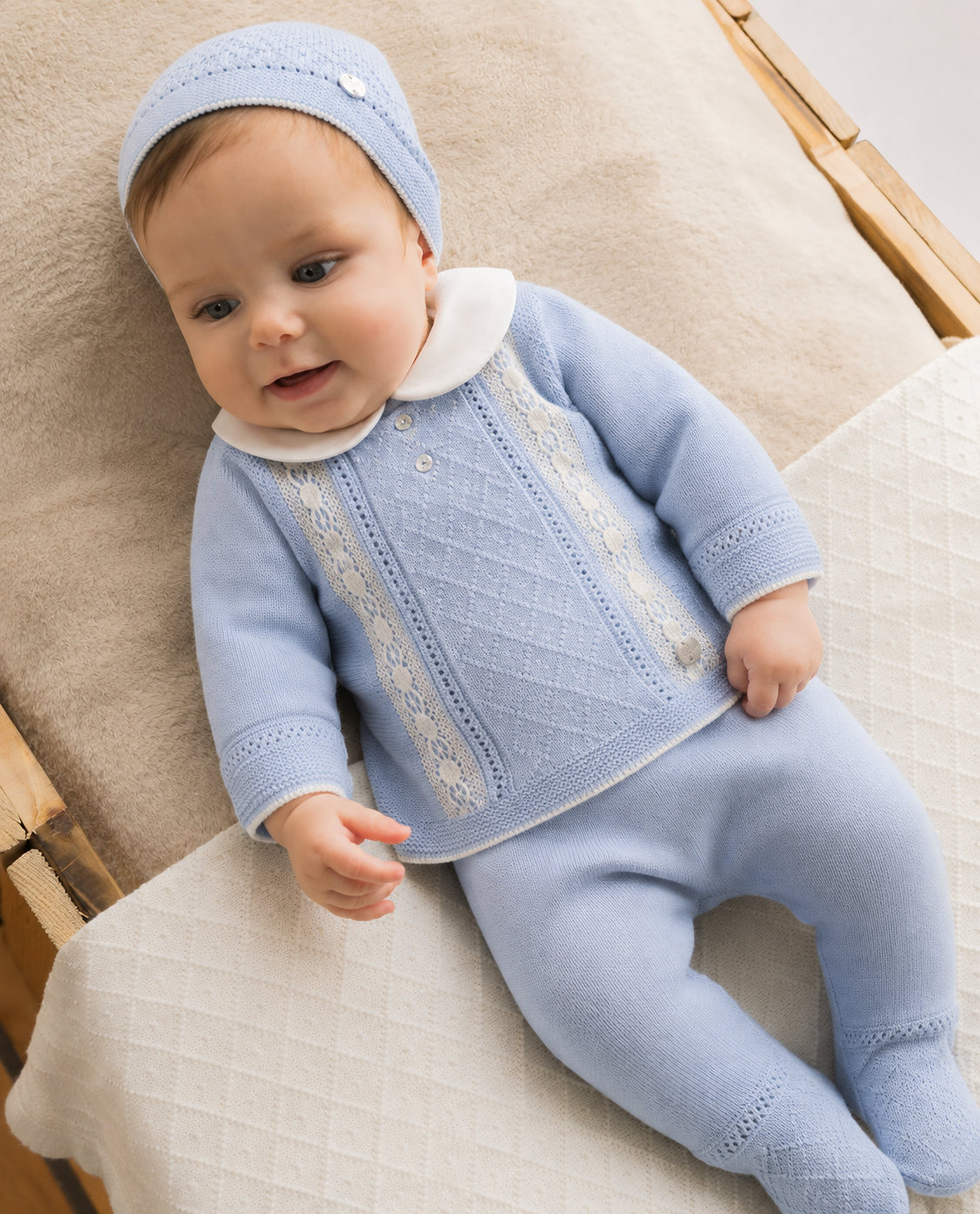 Knit Set 'Plumety Paz' Blue