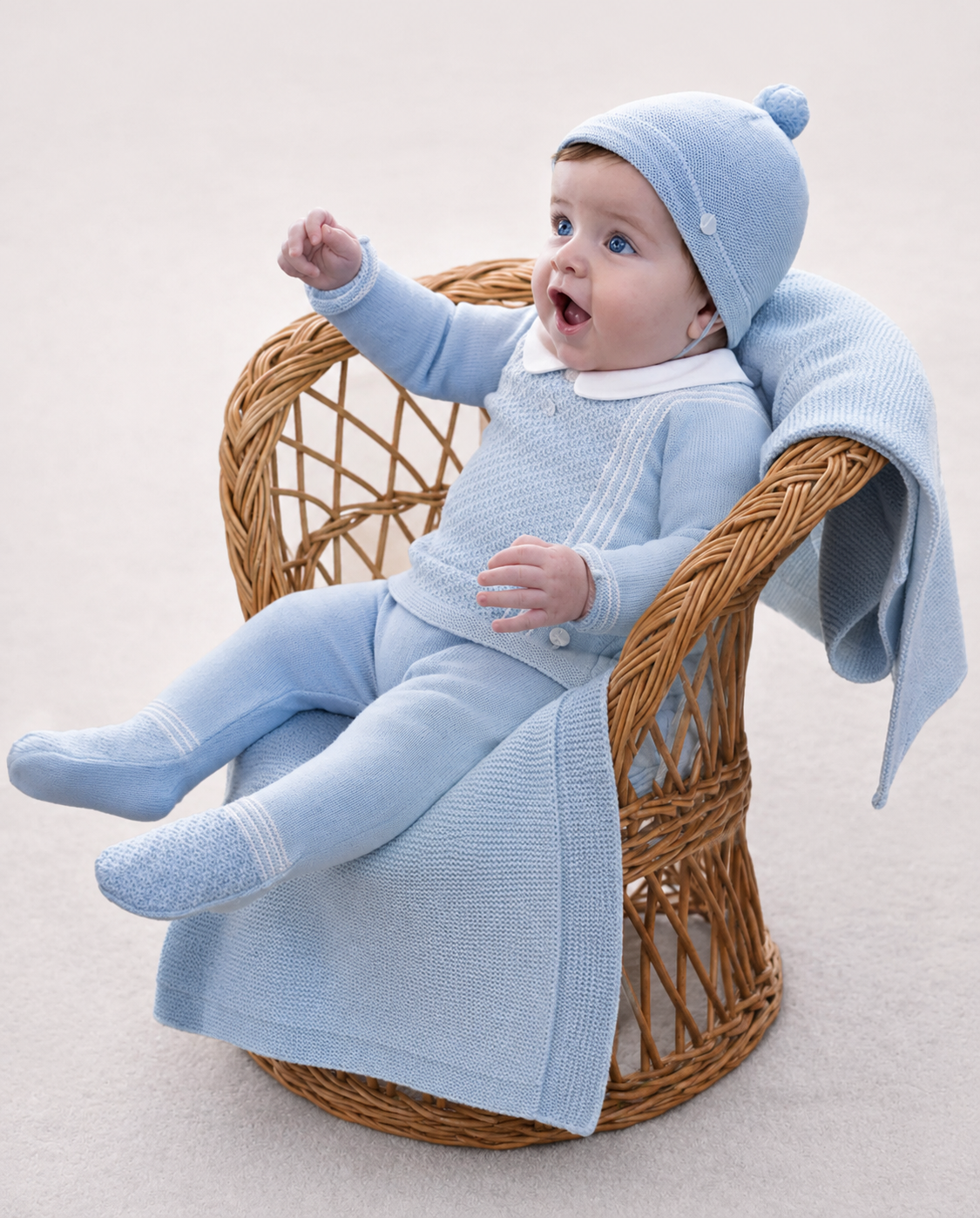 Knit Set 'Leira' Celeste