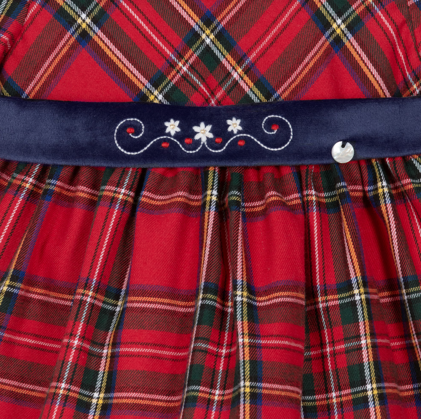 Dress 'Red Tartan' Embroidery