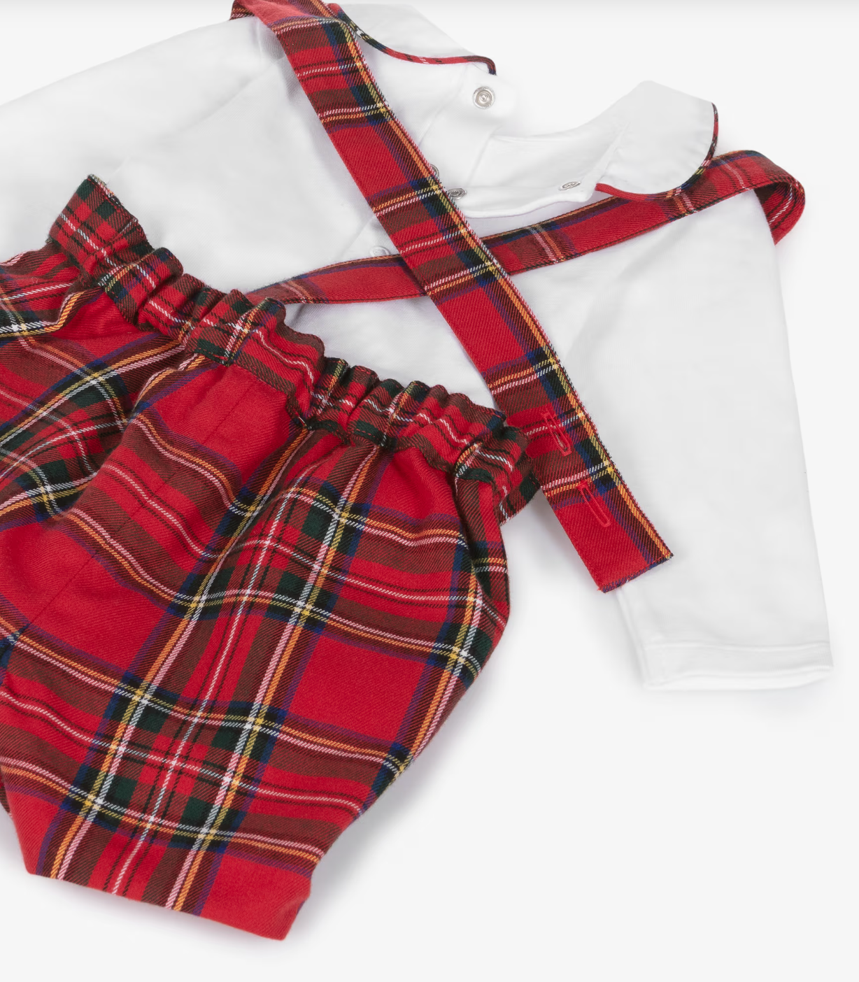 Dungaree Set 'Red Tartan' Burgundy
