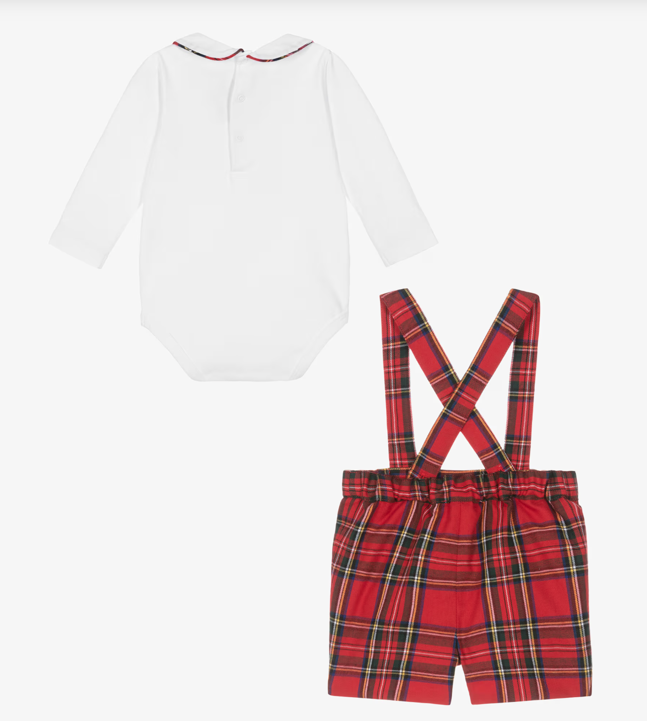 Dungaree Set 'Red Tartan' Burgundy