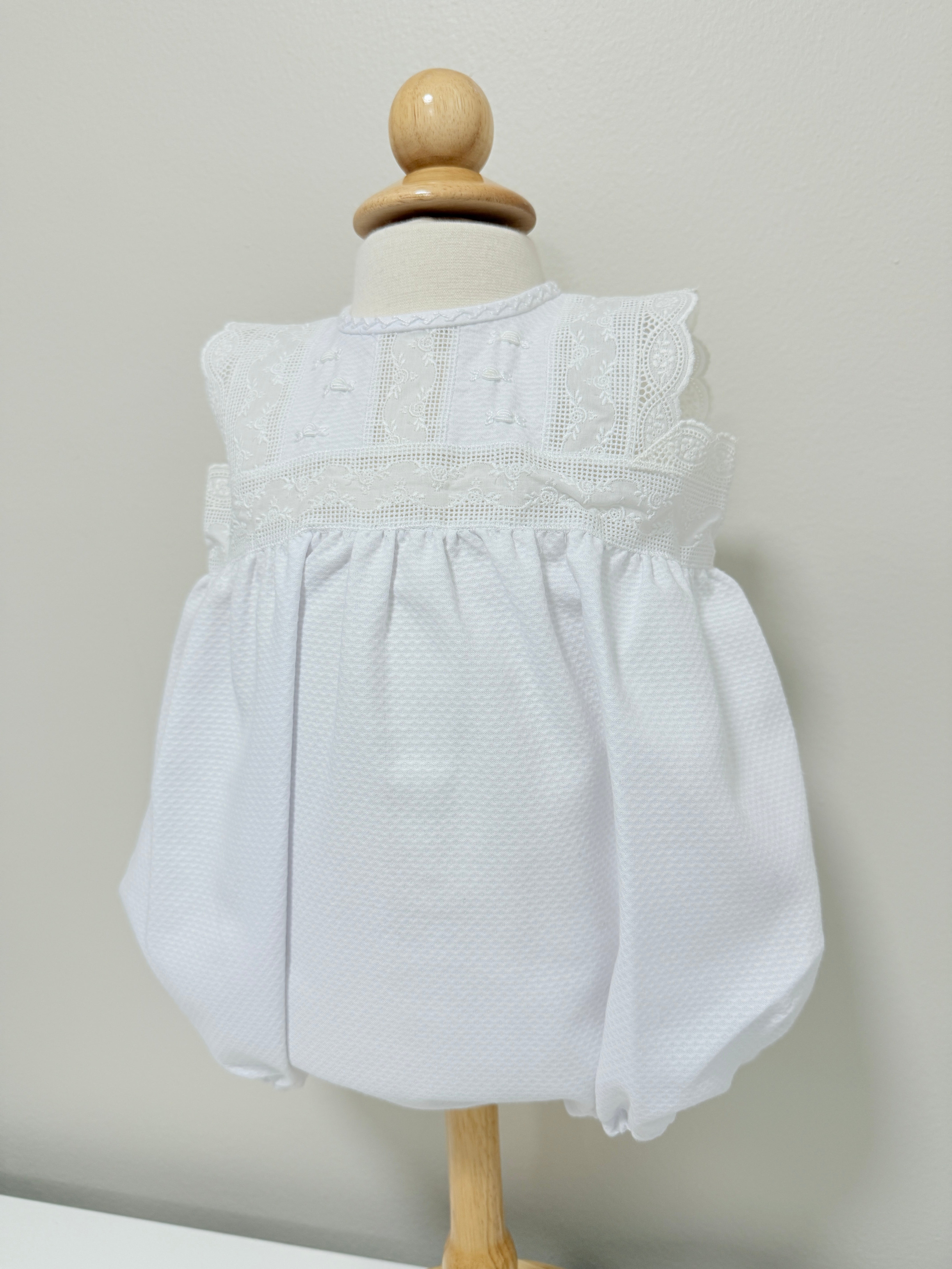 Baby Romper 'Pique' White