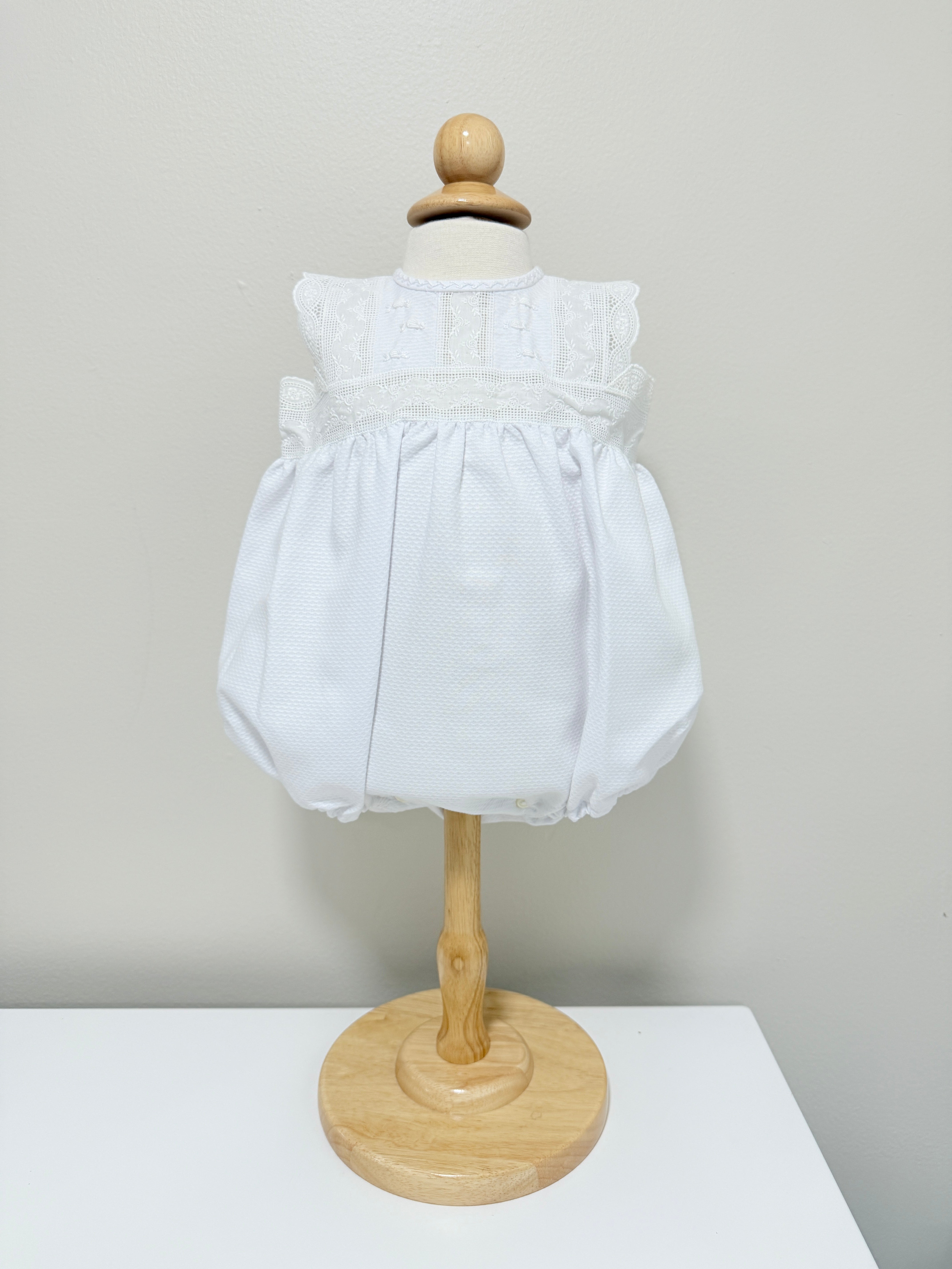 Baby Romper 'Pique' White