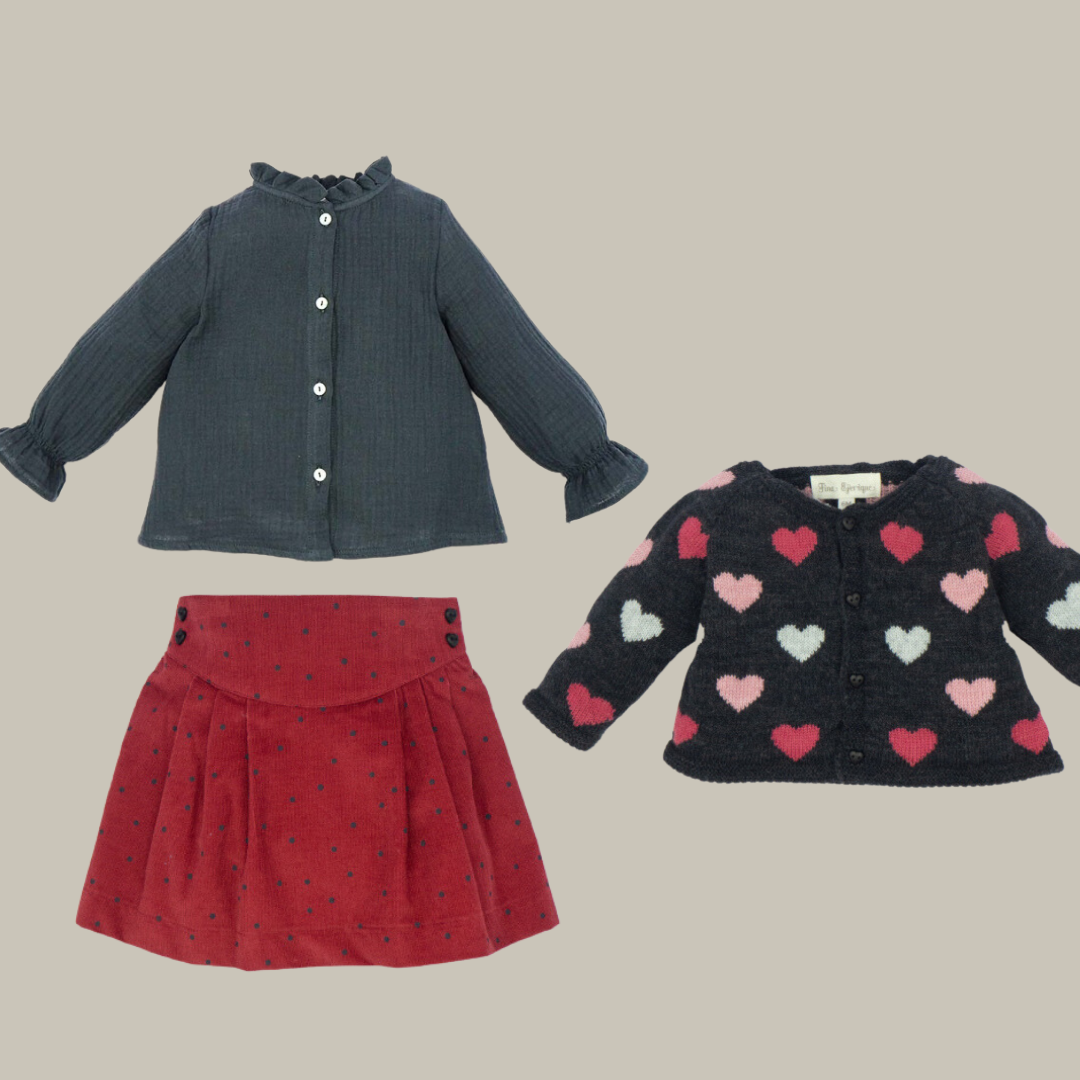 Skirt Set Hearts - 3pc