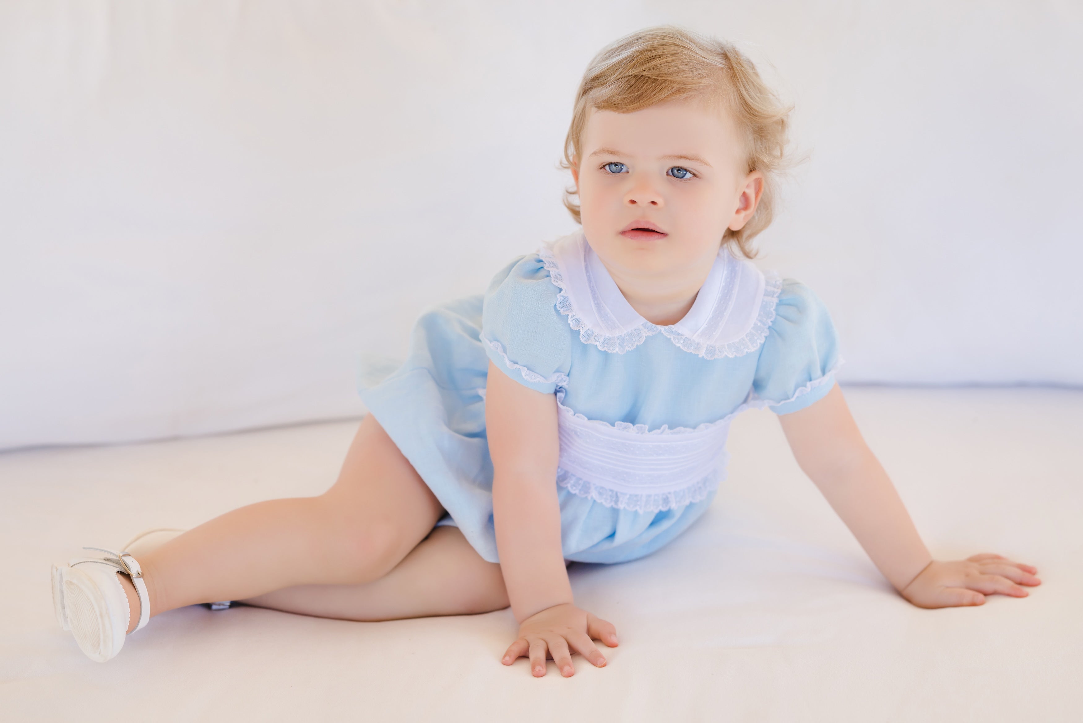 Linen Blue Classic Romper